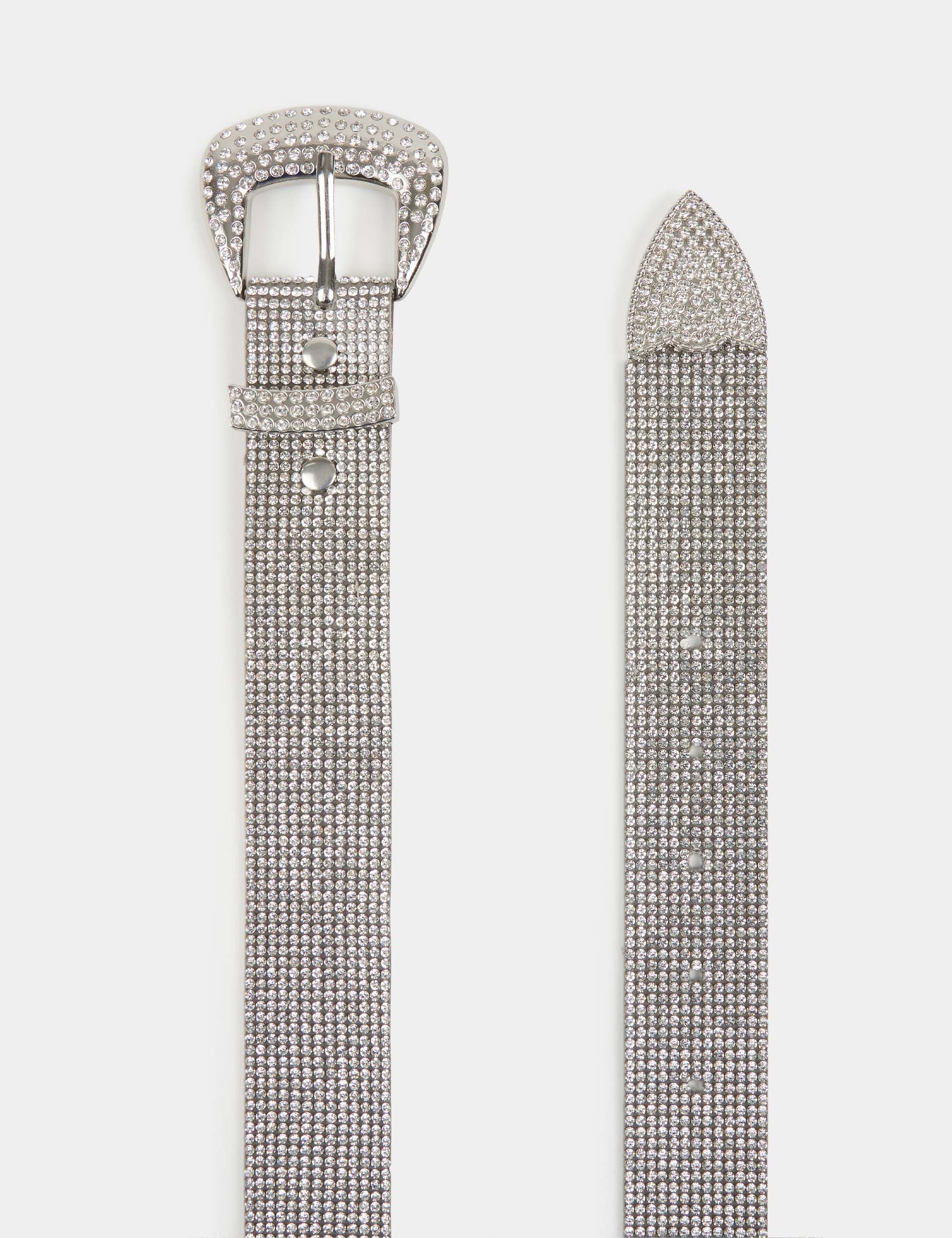 belt with rhinestones silver color women Belt with rhinestones silver color women