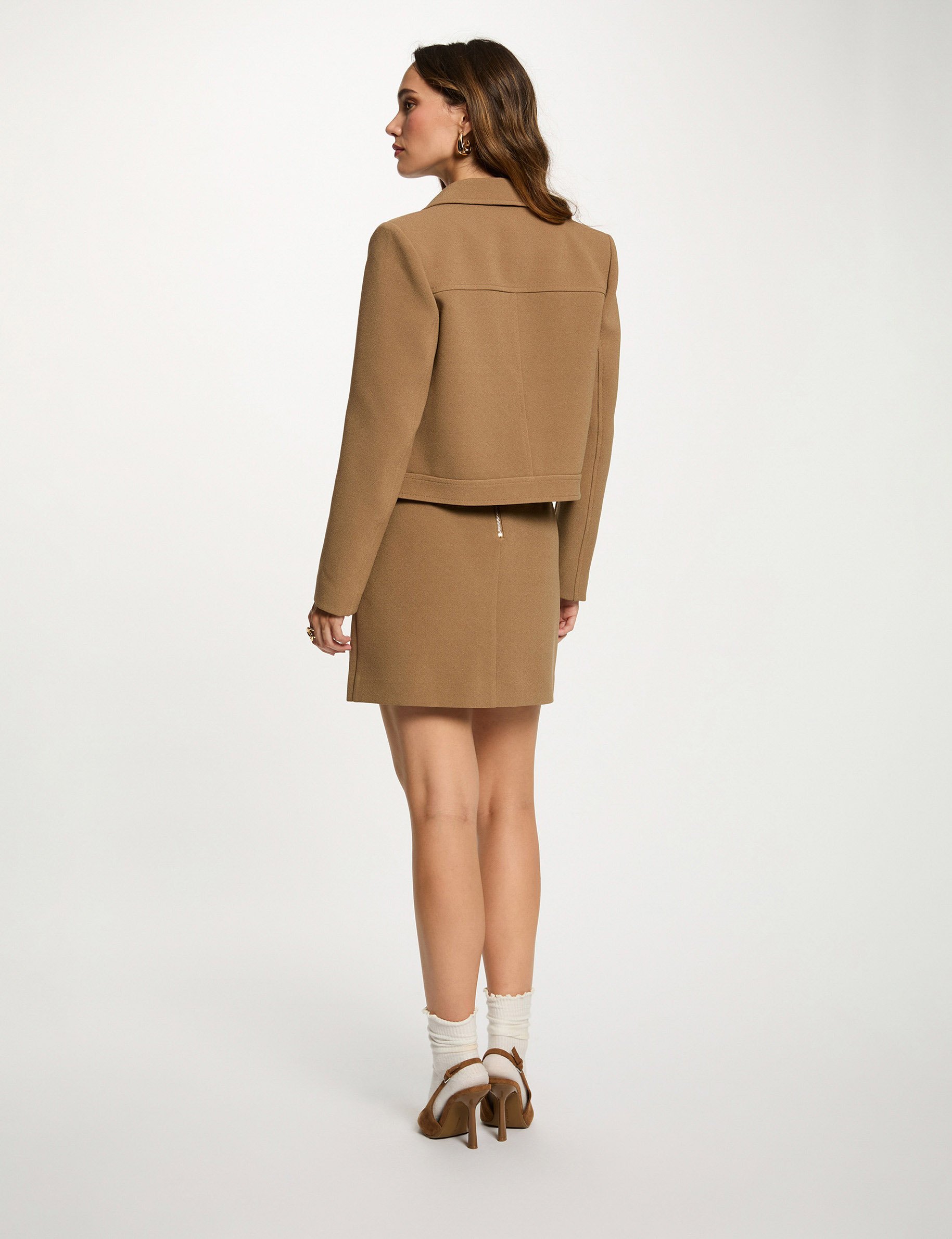 sleeveless cropped jacket sand women Sleeveless cropped jacket sand women