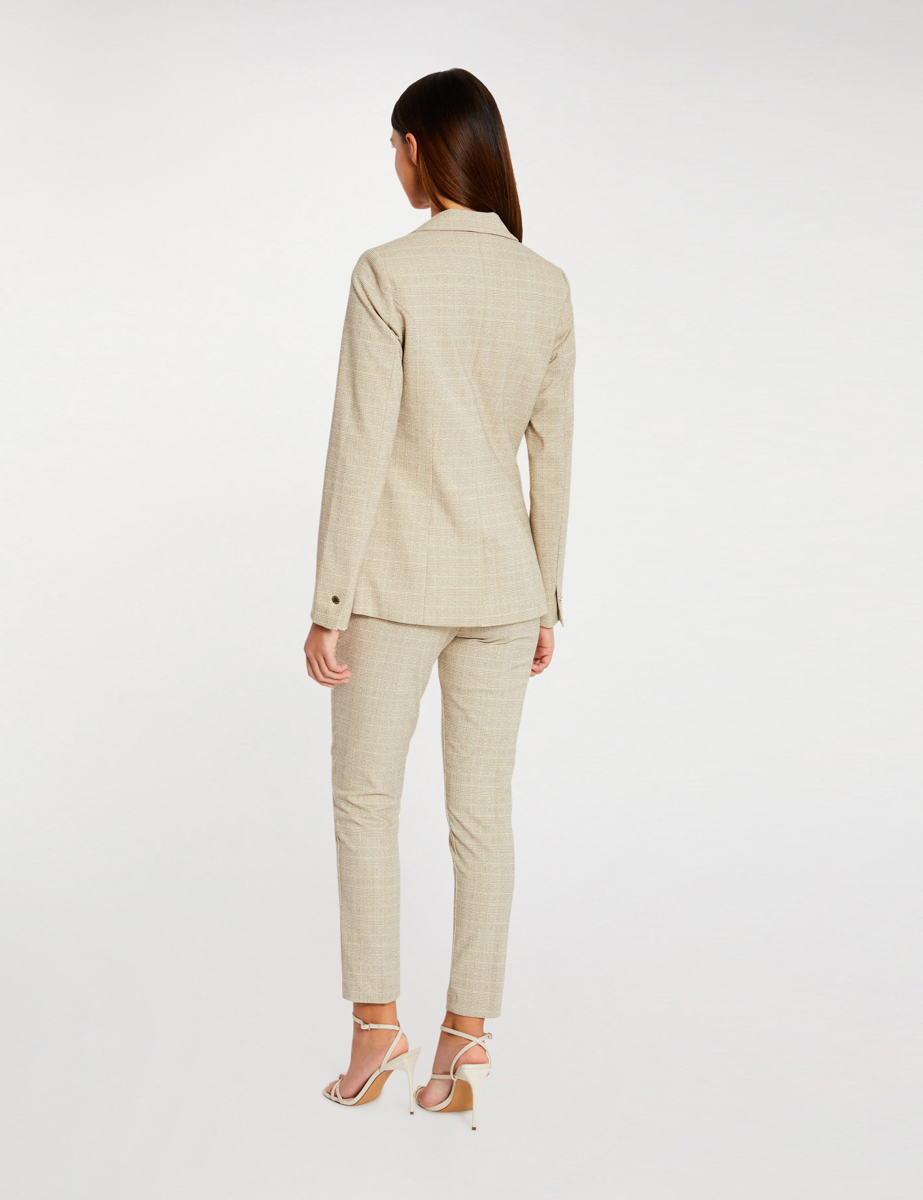 Cropped cigarette trousers beige ladies' Cropped cigarette trousers beige ladies'