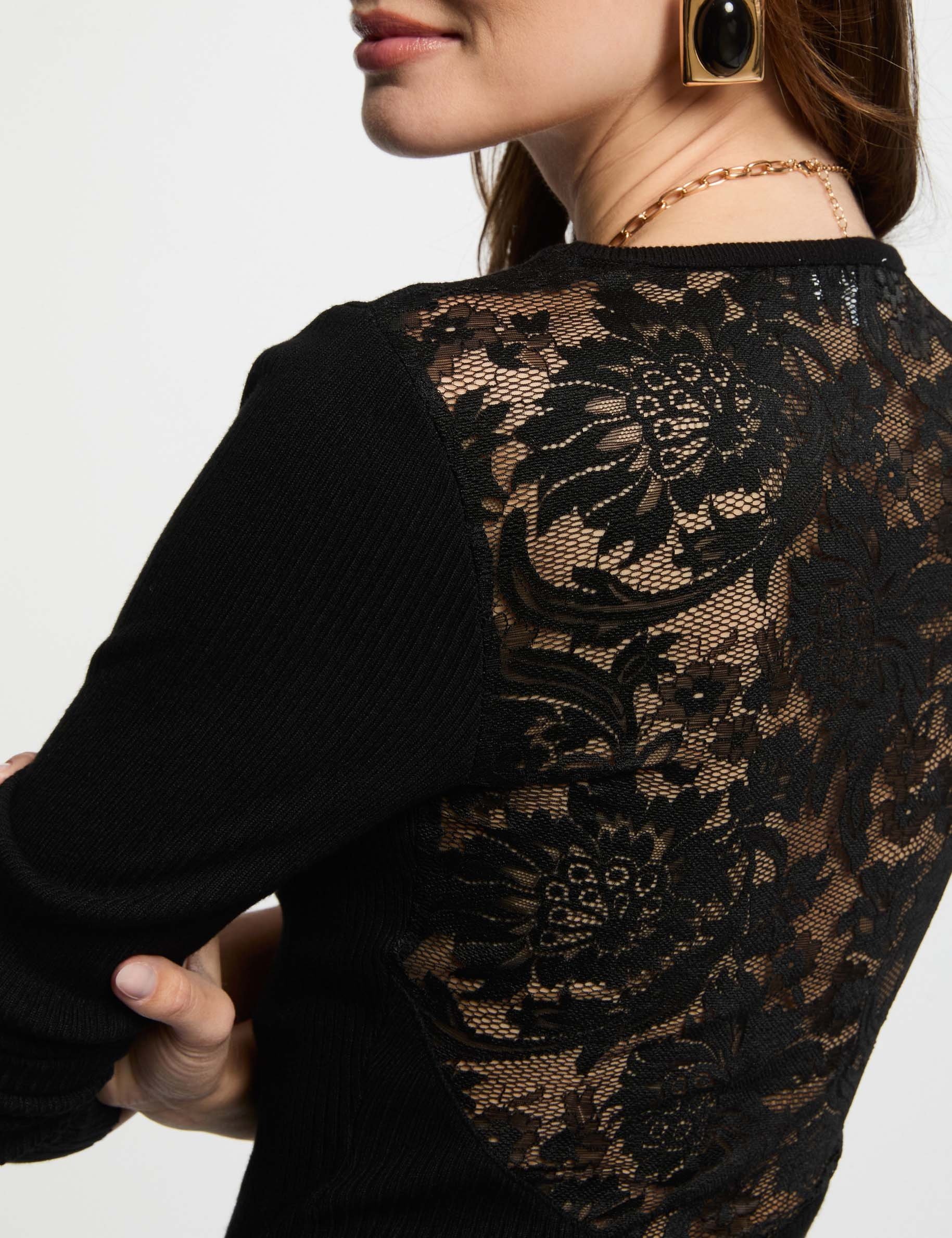 pull manches longues noir femme Pull manches longues noir femme