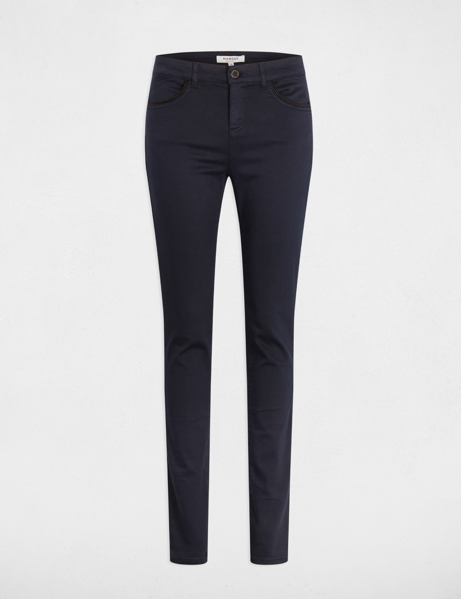 coated slim trousers navy blue women Coated slim trousers navy blue women