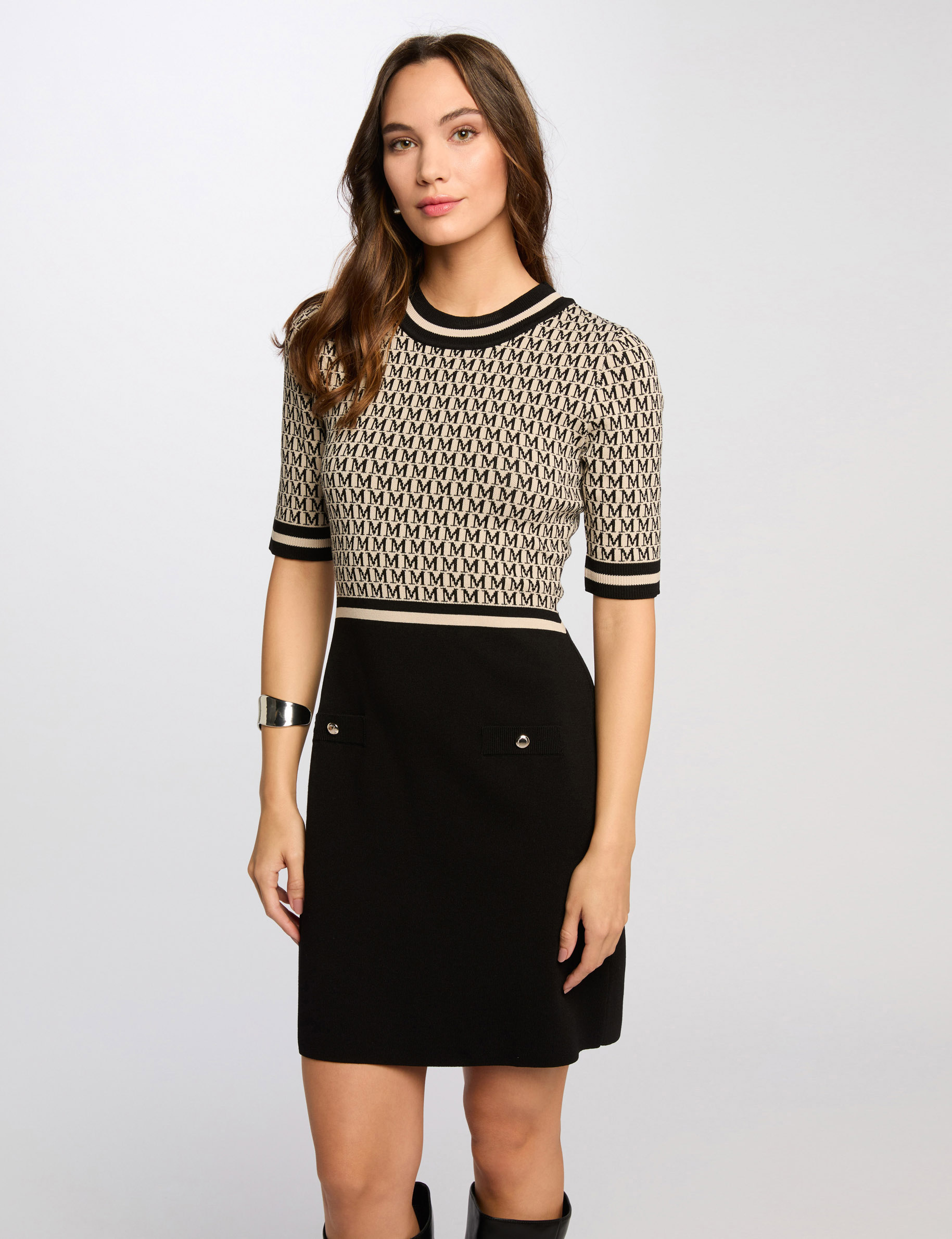 robe tricot courte ajustee sable femme Robe tricot courte ajustée sable femme