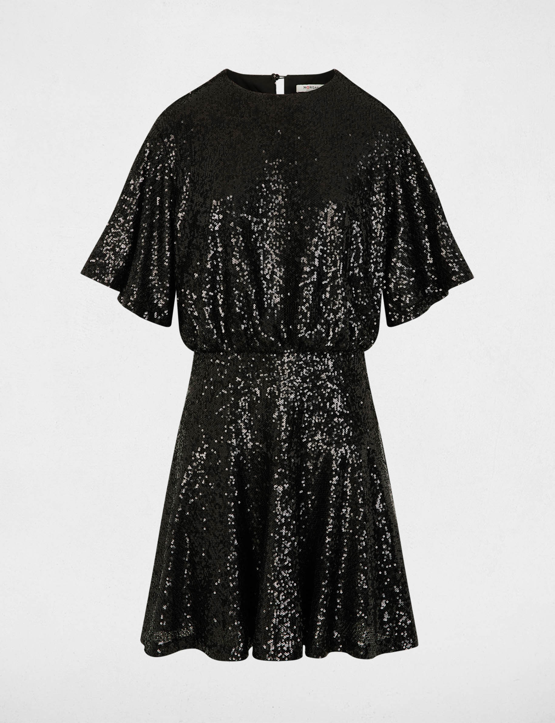 robe courte sequins noir femme black women