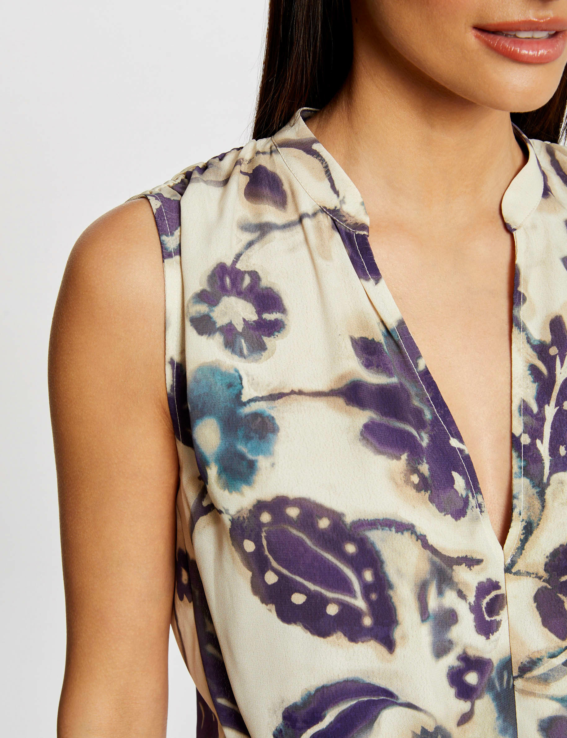 Sleeveless blouse floral print multico ladies' Sleeveless blouse floral print multico ladies'