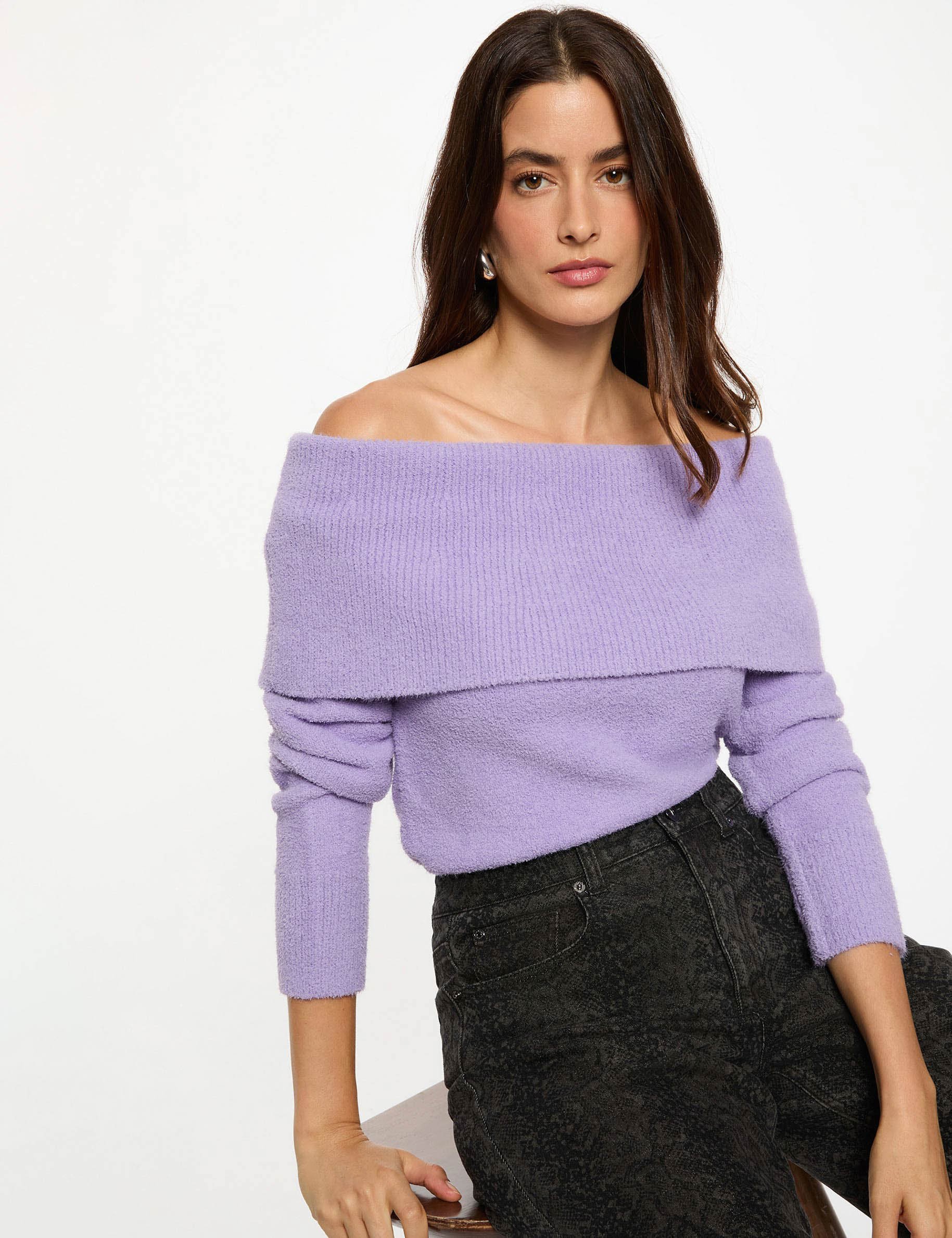 sweater with bardot neckline parma purple women Sweater with Bardot neckline parma purple women