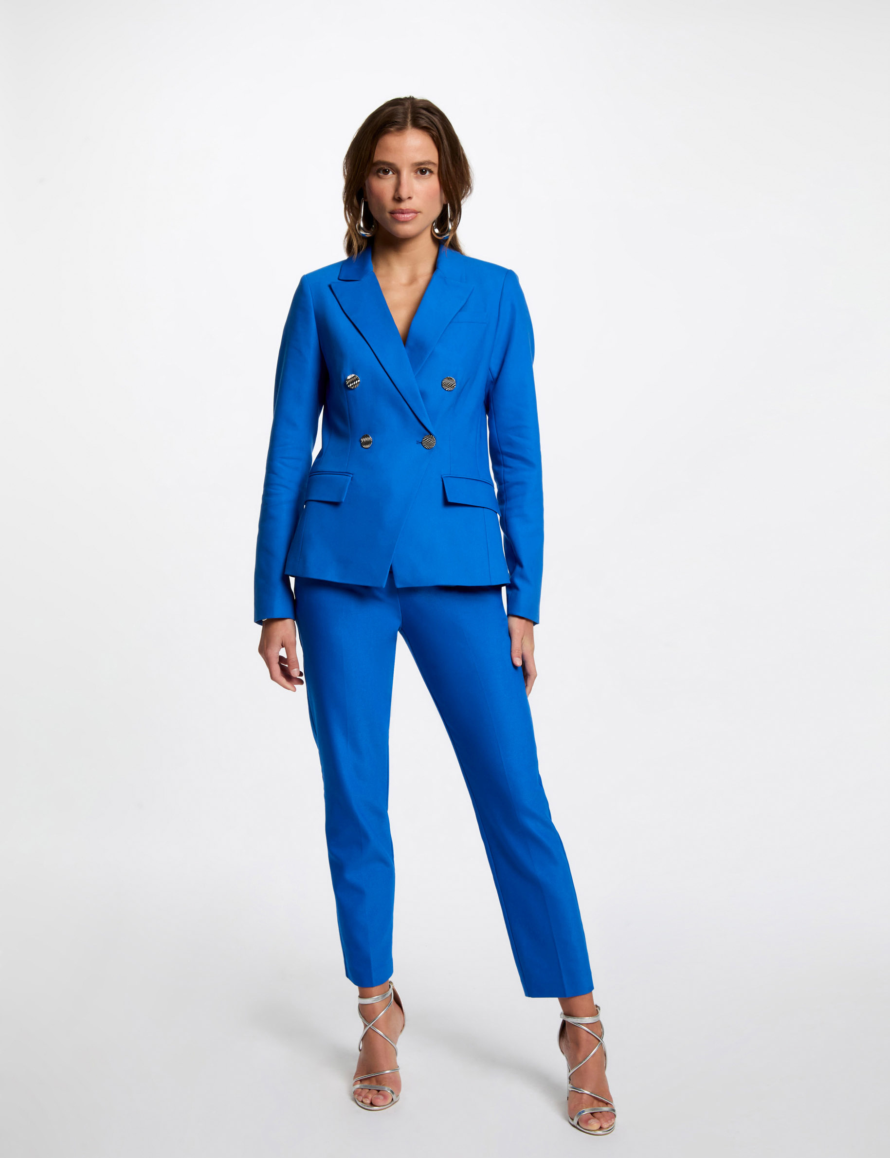 Double breasted blazer electric blue women