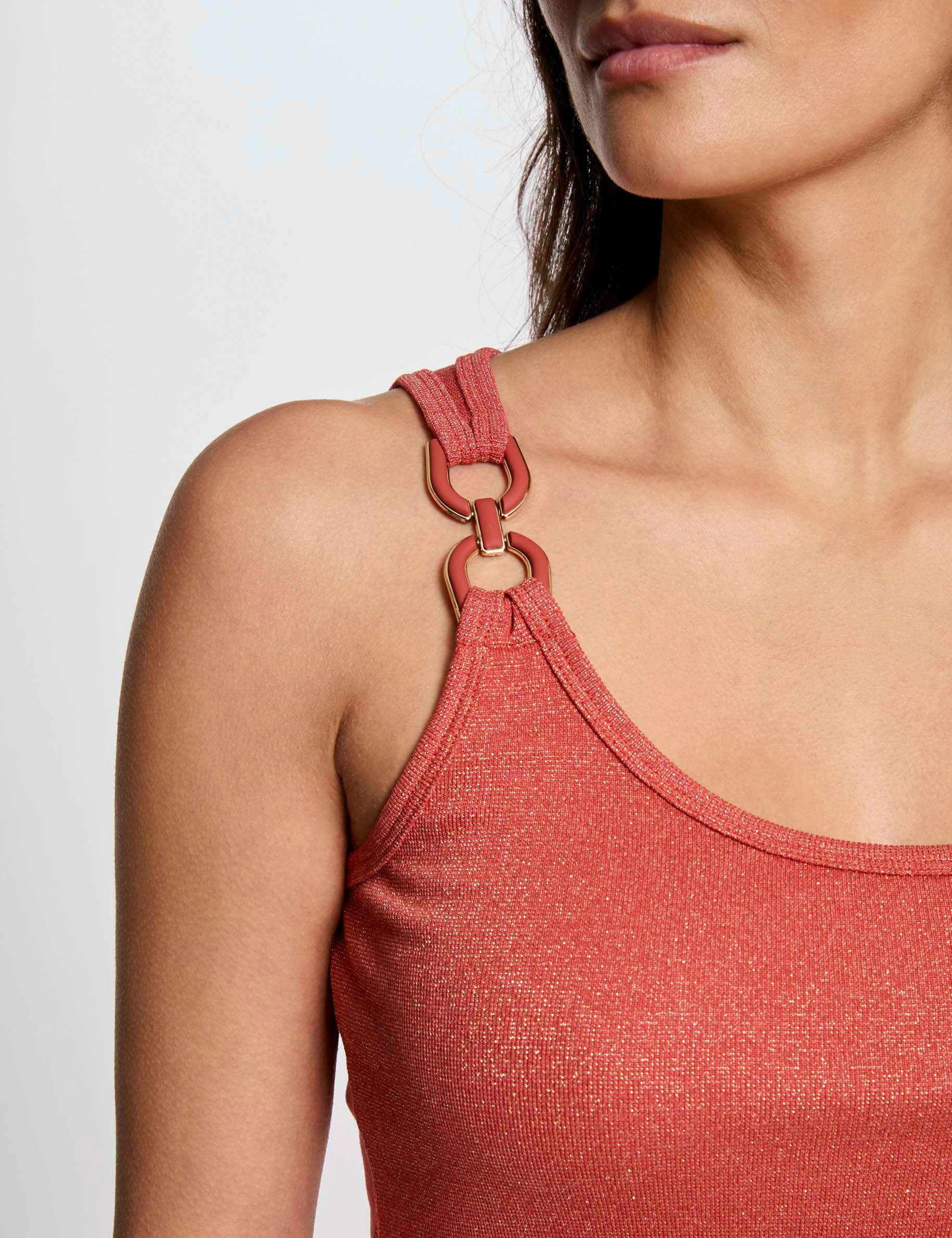 sleeveless vest top dark orange women Sleeveless vest top dark orange women