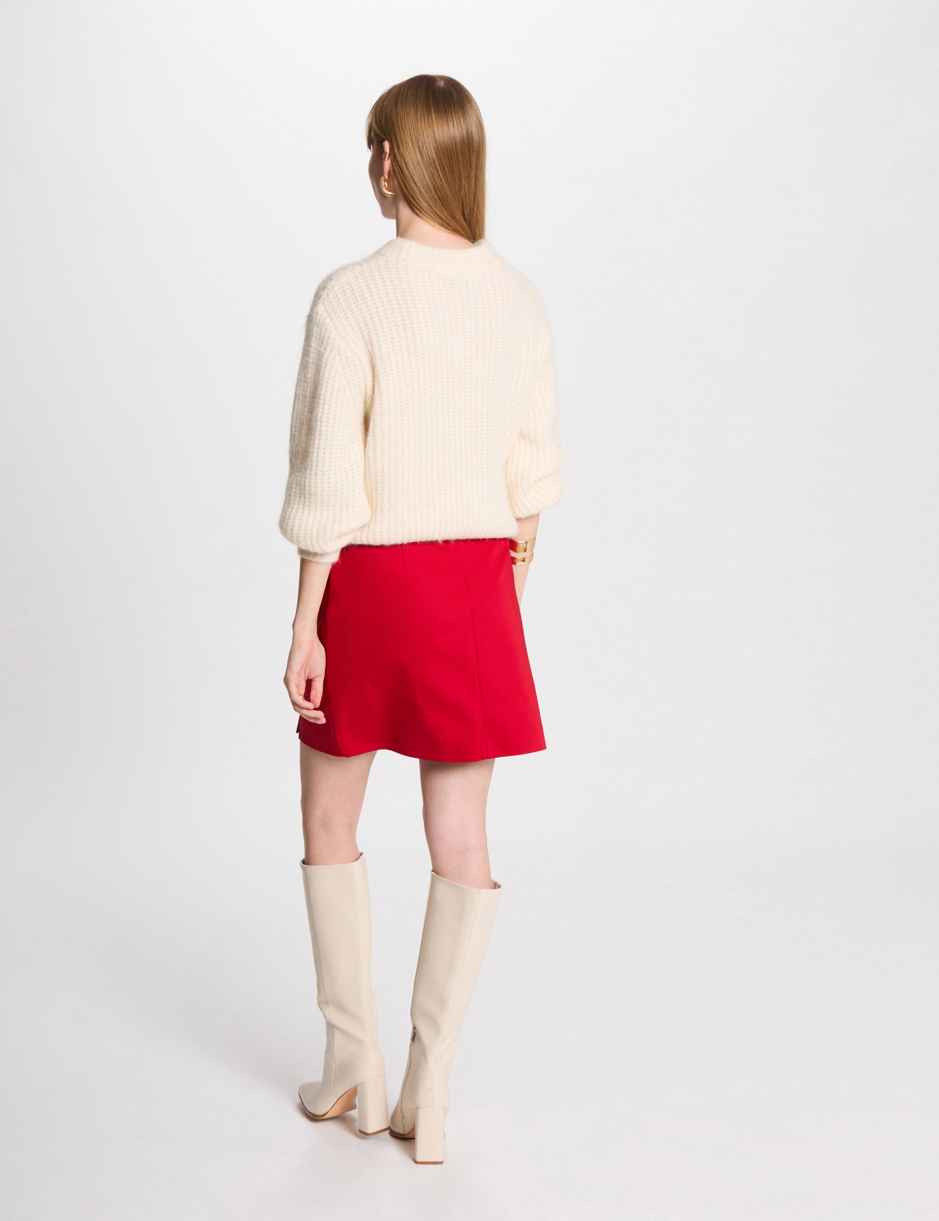 mini skirt with buttons red women Mini skirt with buttons red women