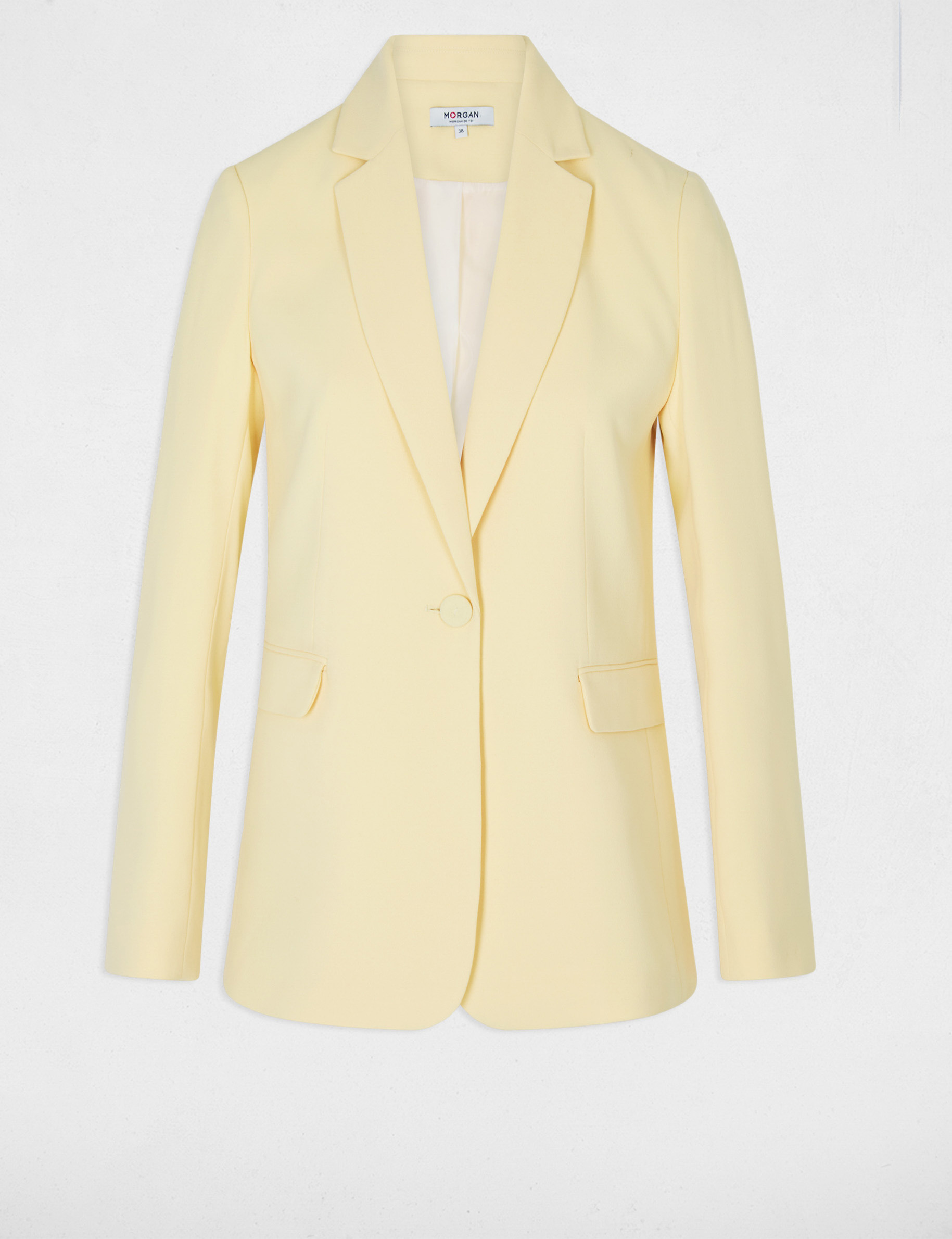Jacket with tailored collar light yellow women
