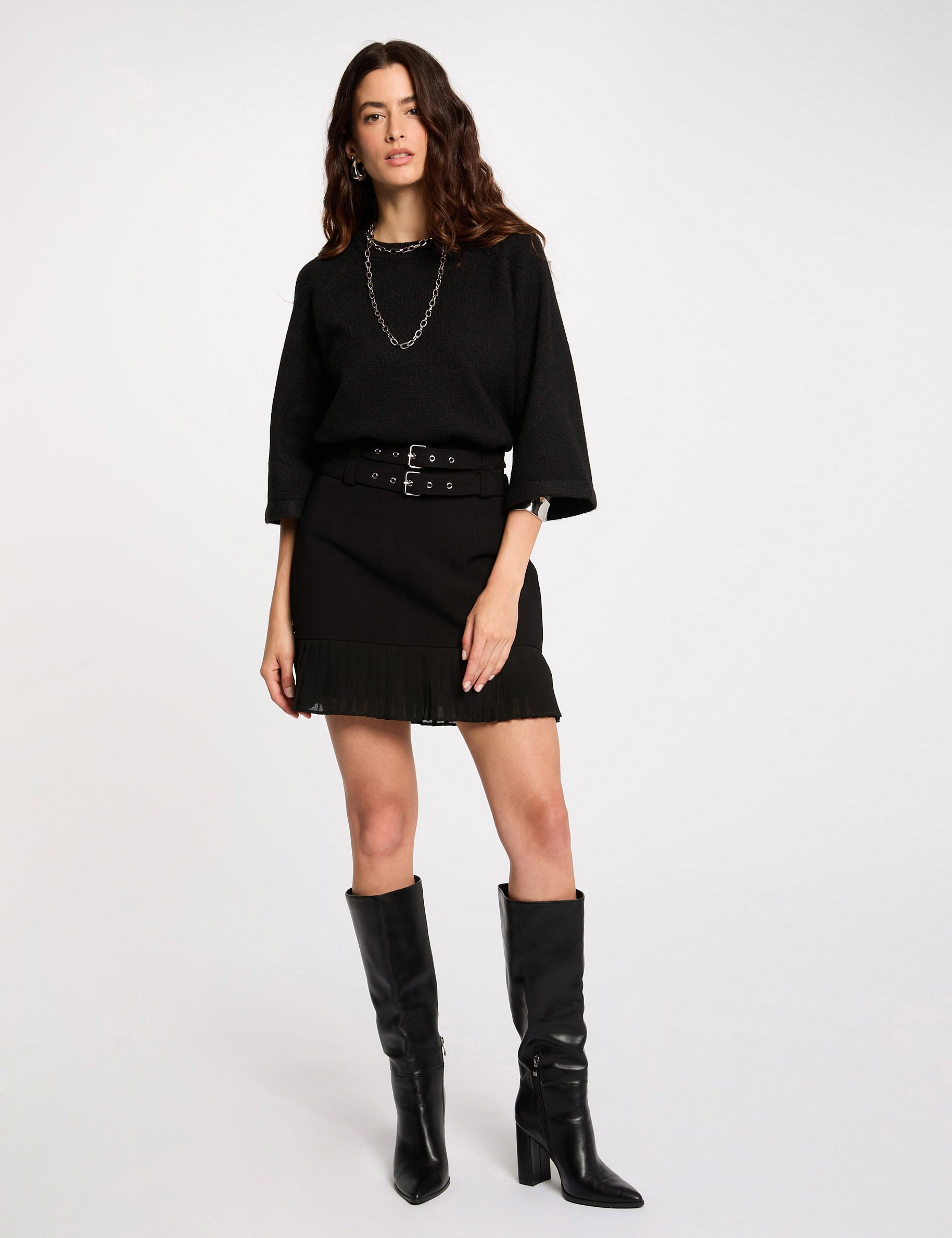mini skirt with fringes black women Mini skirt with fringes black women