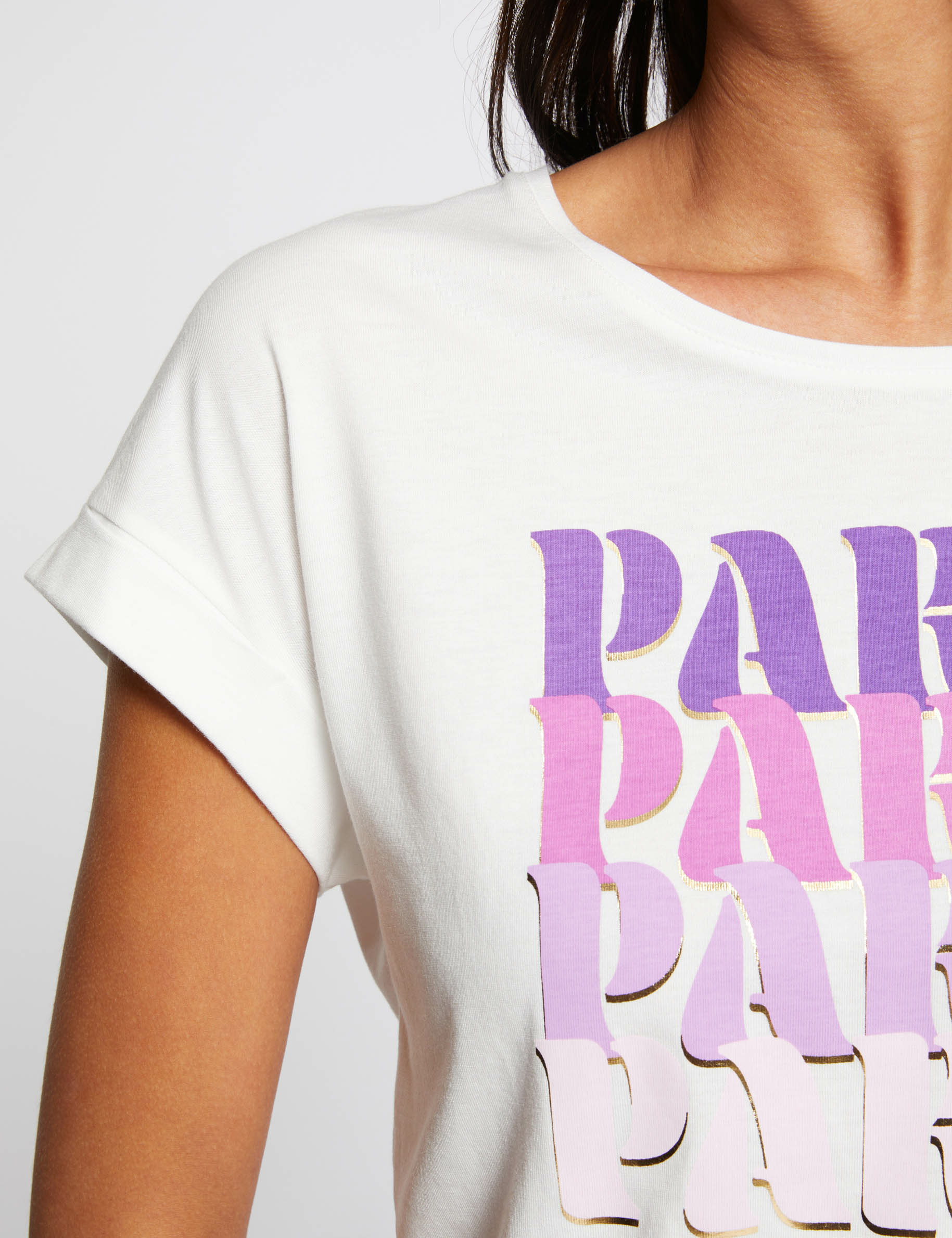 t shirt with message ecru women T-shirt with message ecru women