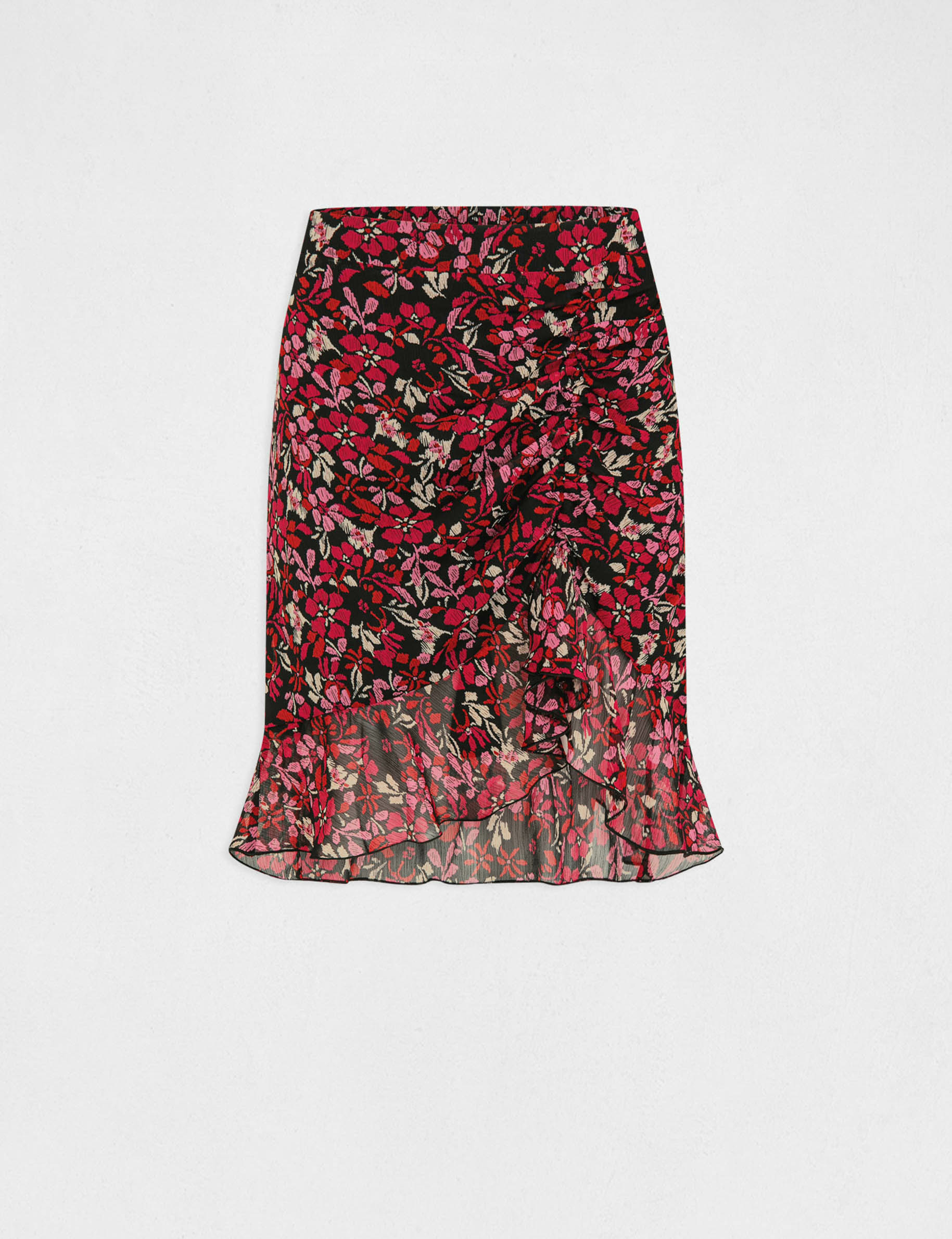 Shirred straight skirt with floral print multico ladies' Shirred straight skirt with floral print multico ladies'