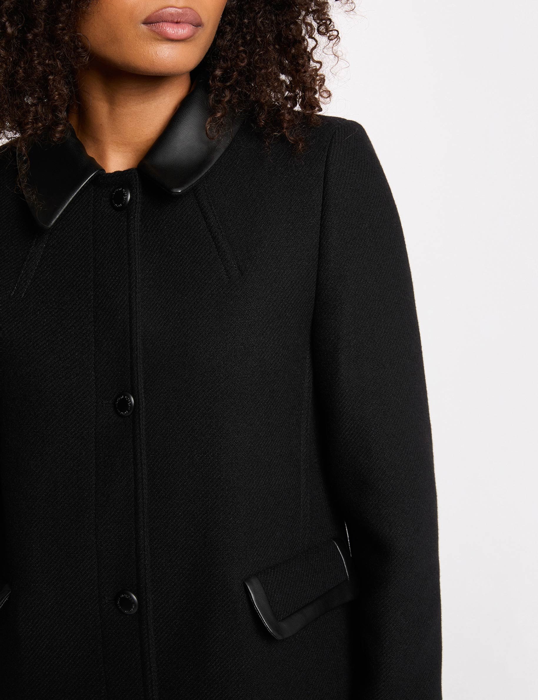 manteau droit mi long noir femme black women