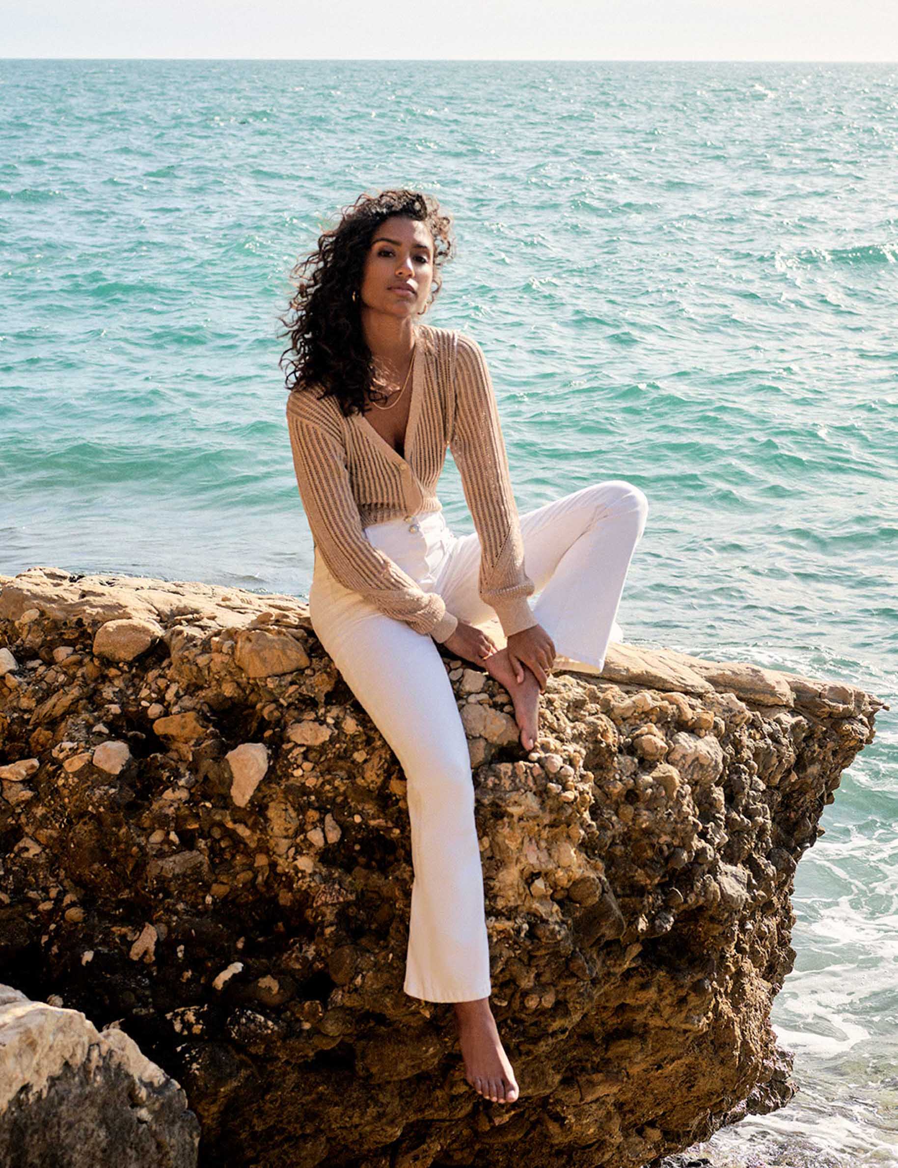 bootcut jeans with ornaments ivory women Bootcut jeans with ornaments ivory women