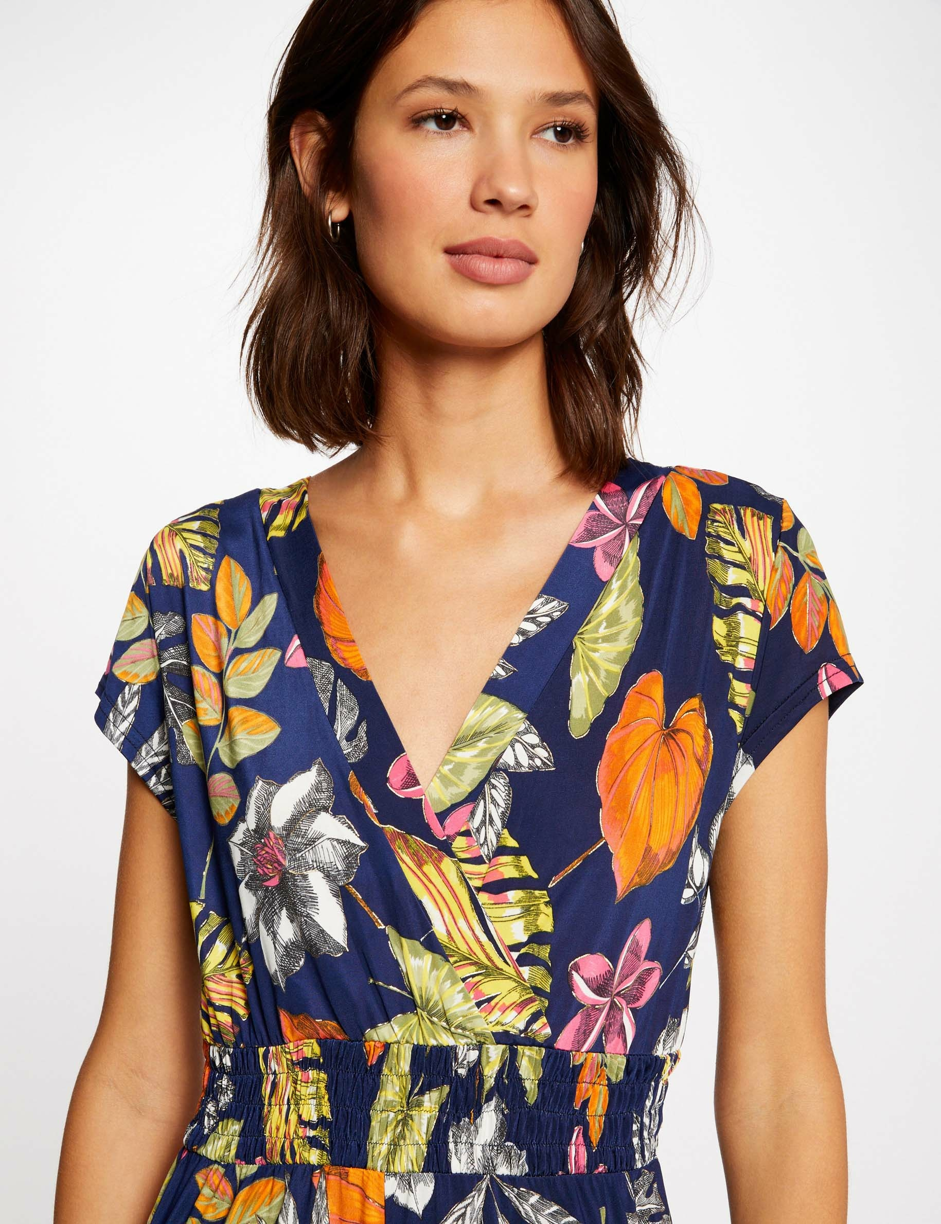 maxi a line dress with vegetal print multico ladies Maxi A-line dress with vegetal print multico ladies'
