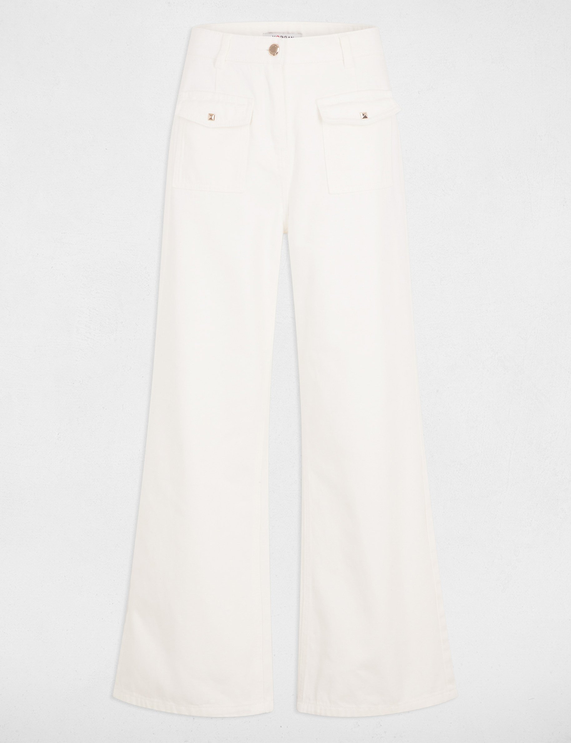 jeans jambe large taille haute blanc femme Jeans jambe large taille haute blanc femme