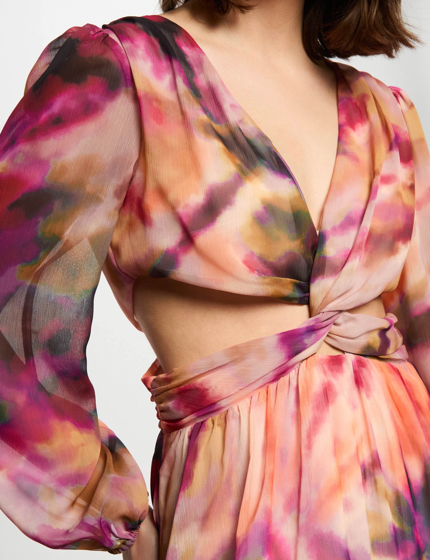 robe longue droite imprimee multicolore femme Robe longue droite imprimée multicolore femme