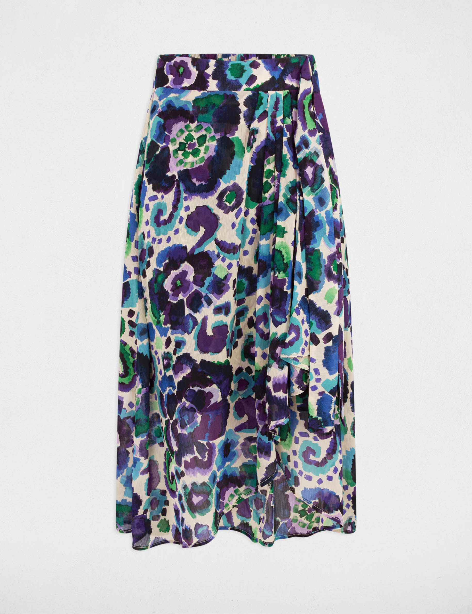 jupe fluide imprimee multicolore femme Jupe fluide imprimée multicolore femme