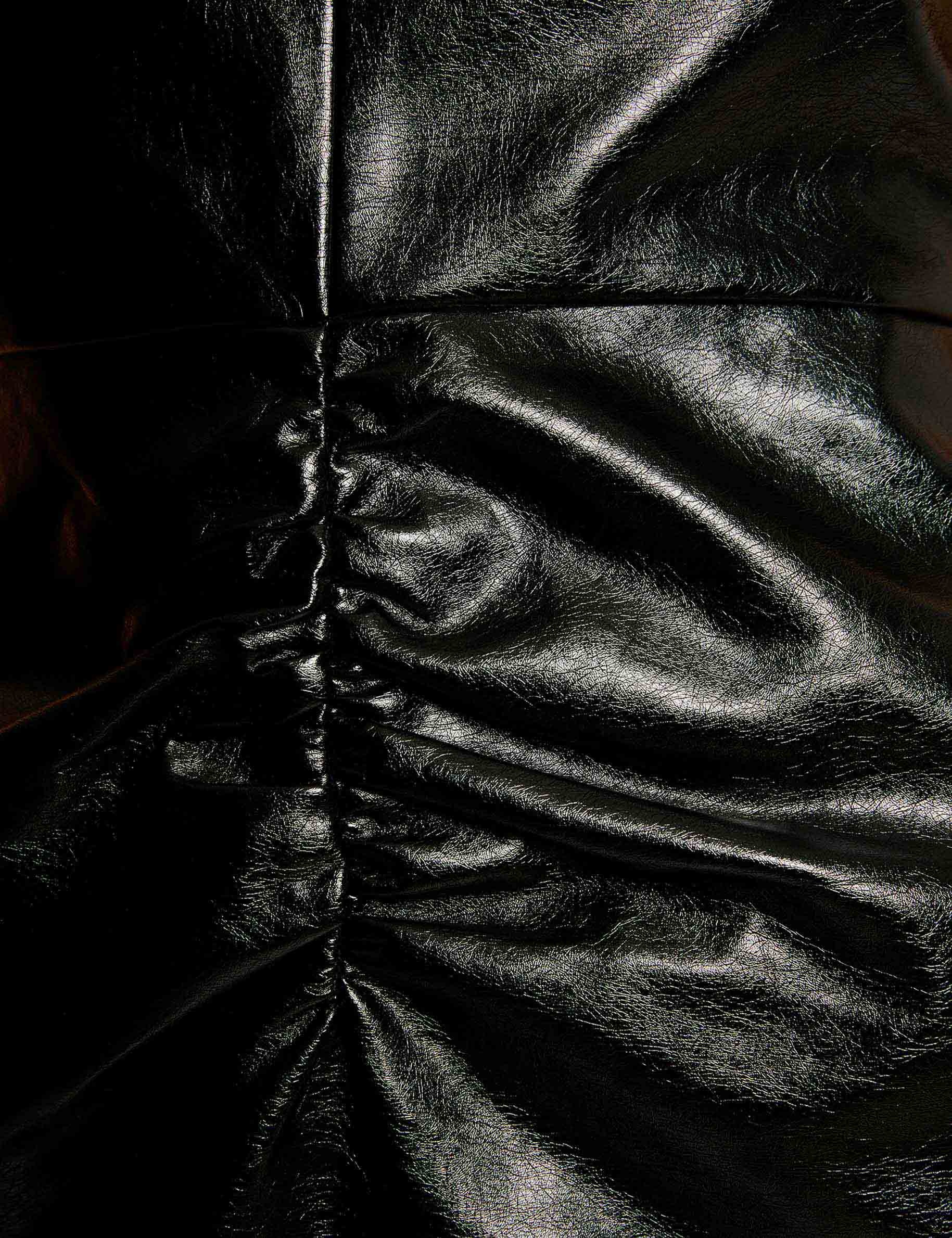 short faux leather dress black women null