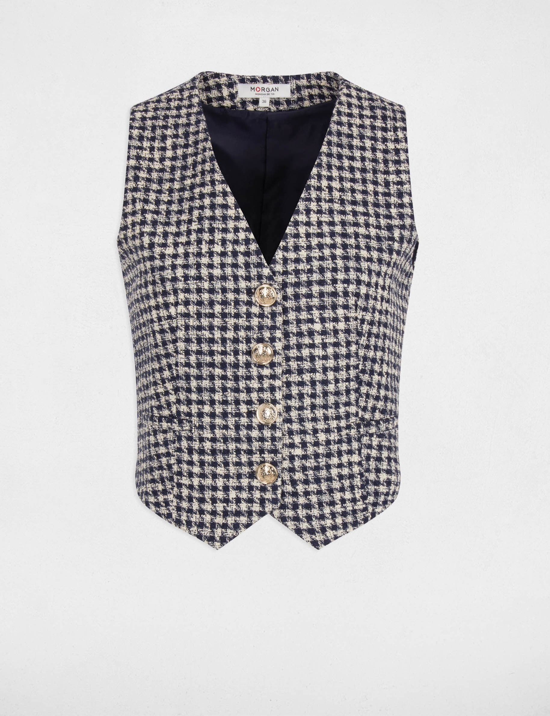 Fitted sleeveless gilet multicolor women