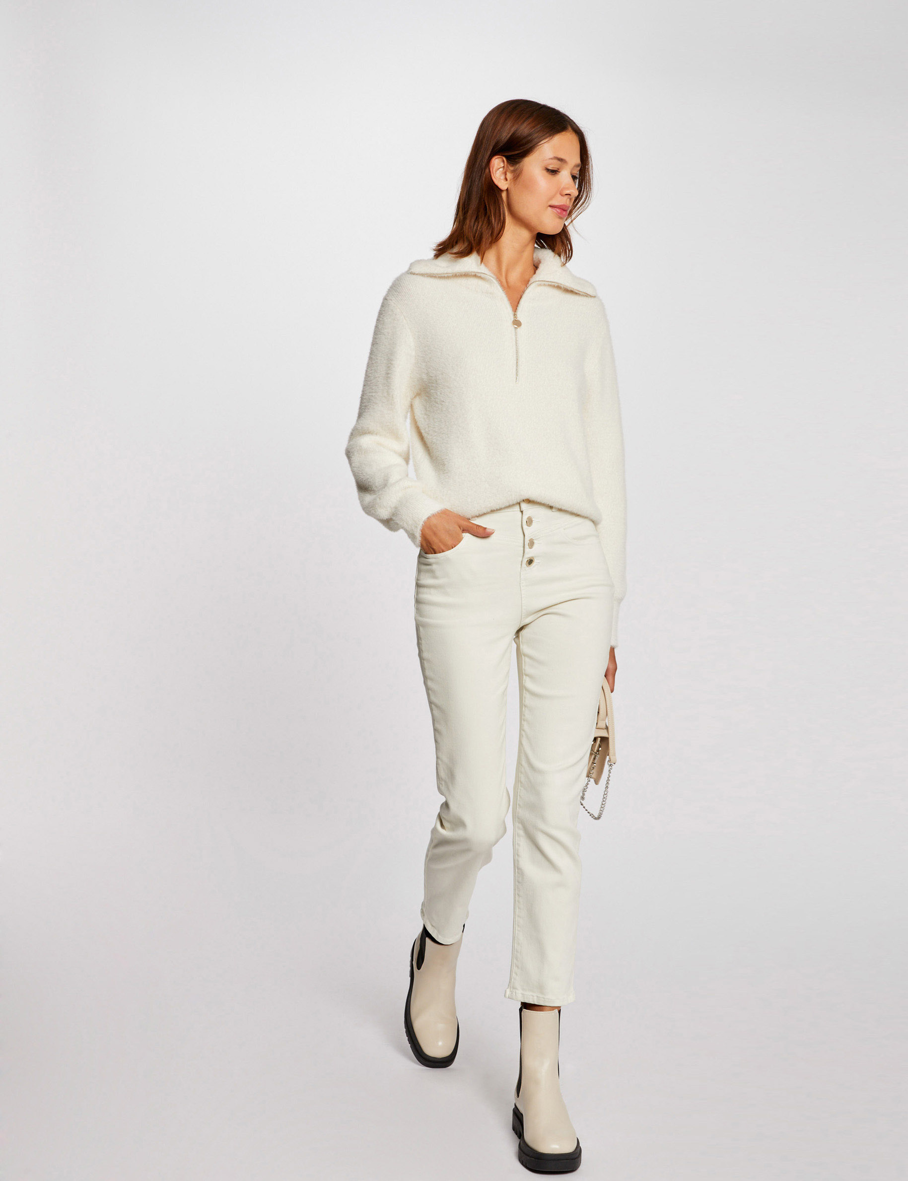 Ladies jumper with collar hot sale