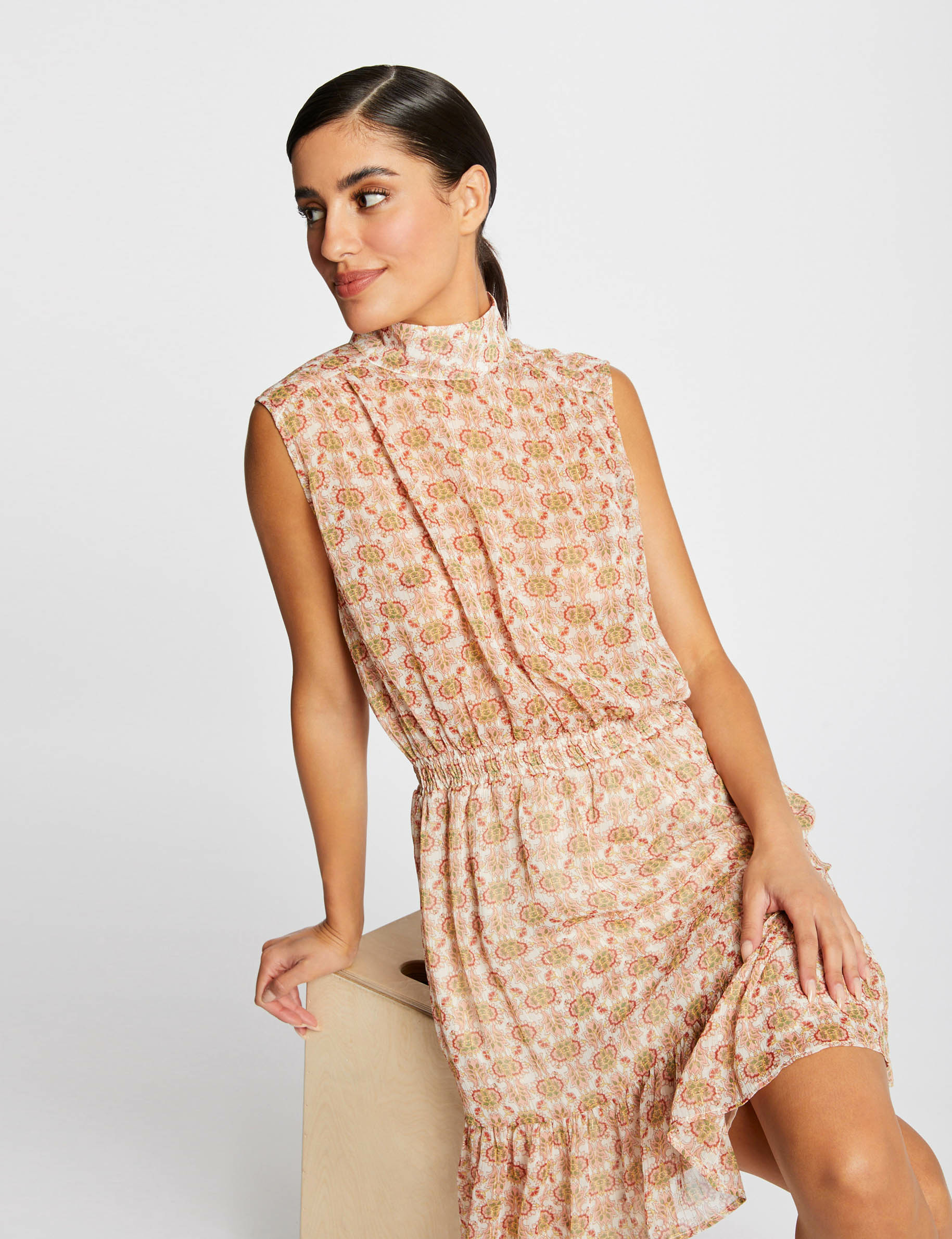 Straight dress with abstract print multico ladies' Straight dress with abstract print multico ladies'