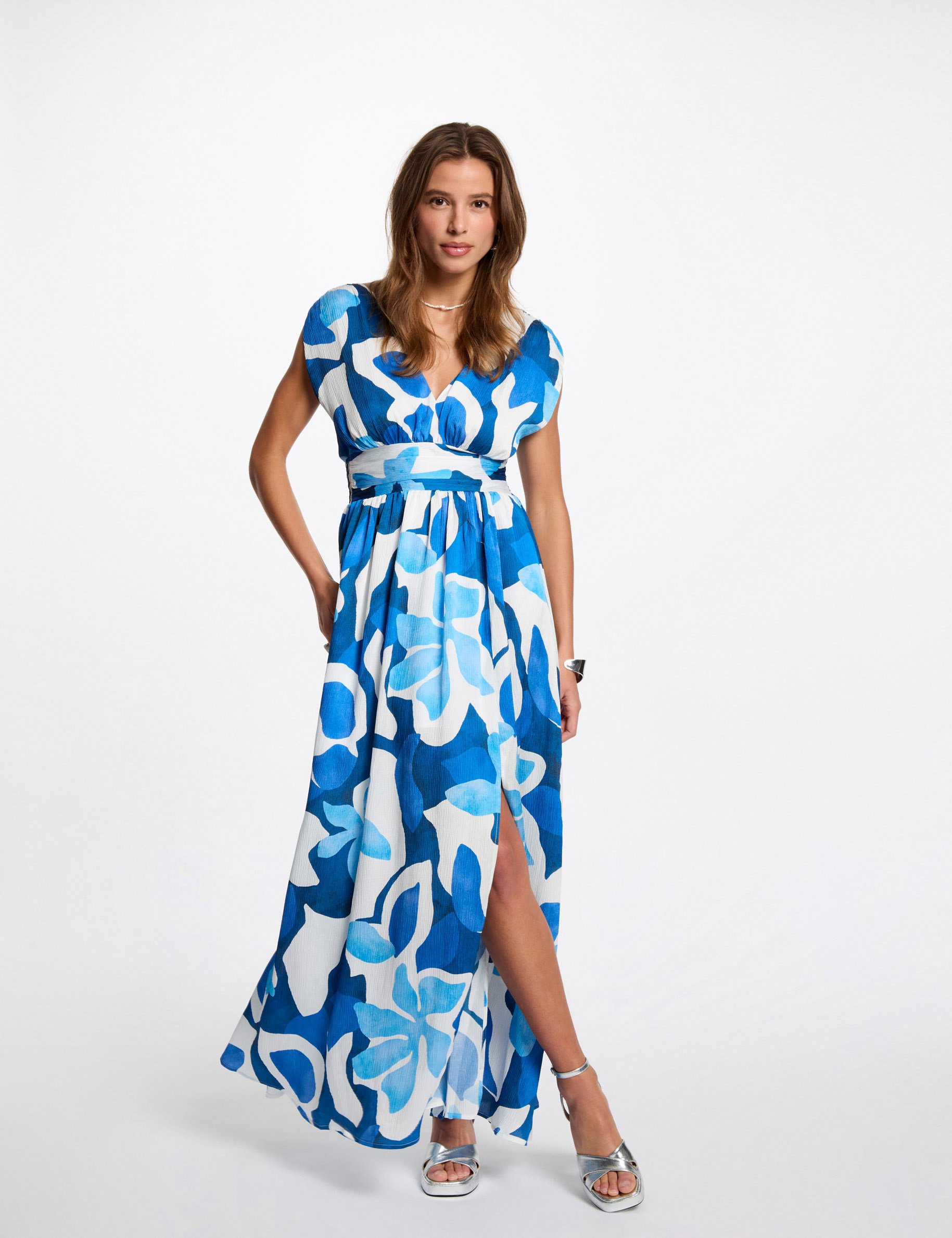 Printed maxi straight dress multicolor women