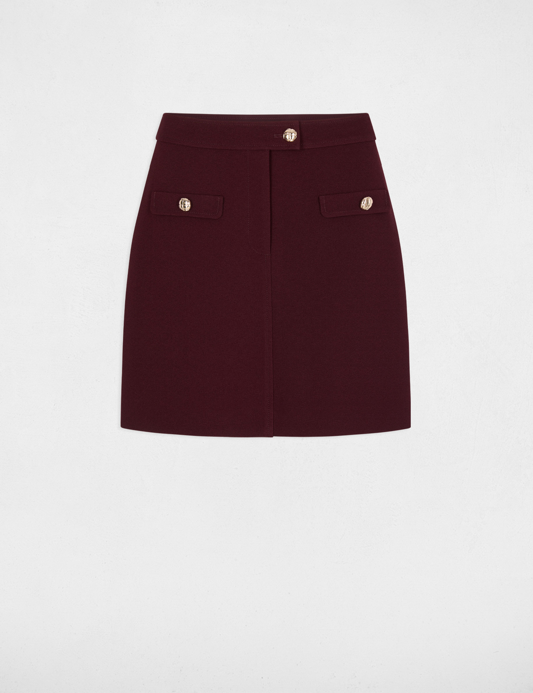 High-waisted short skirt plum women