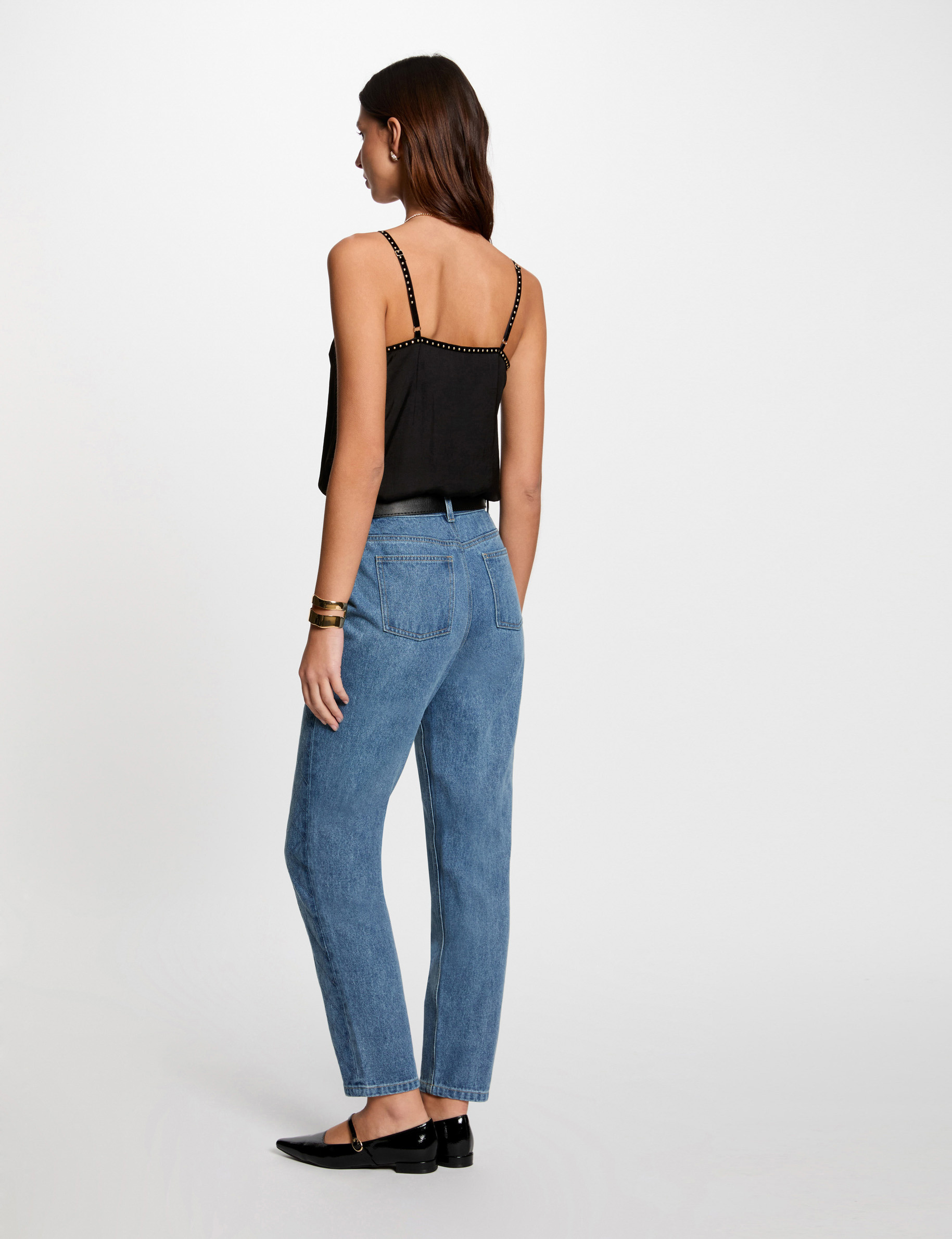 top thin straps and studs black women Top thin straps and studs black women