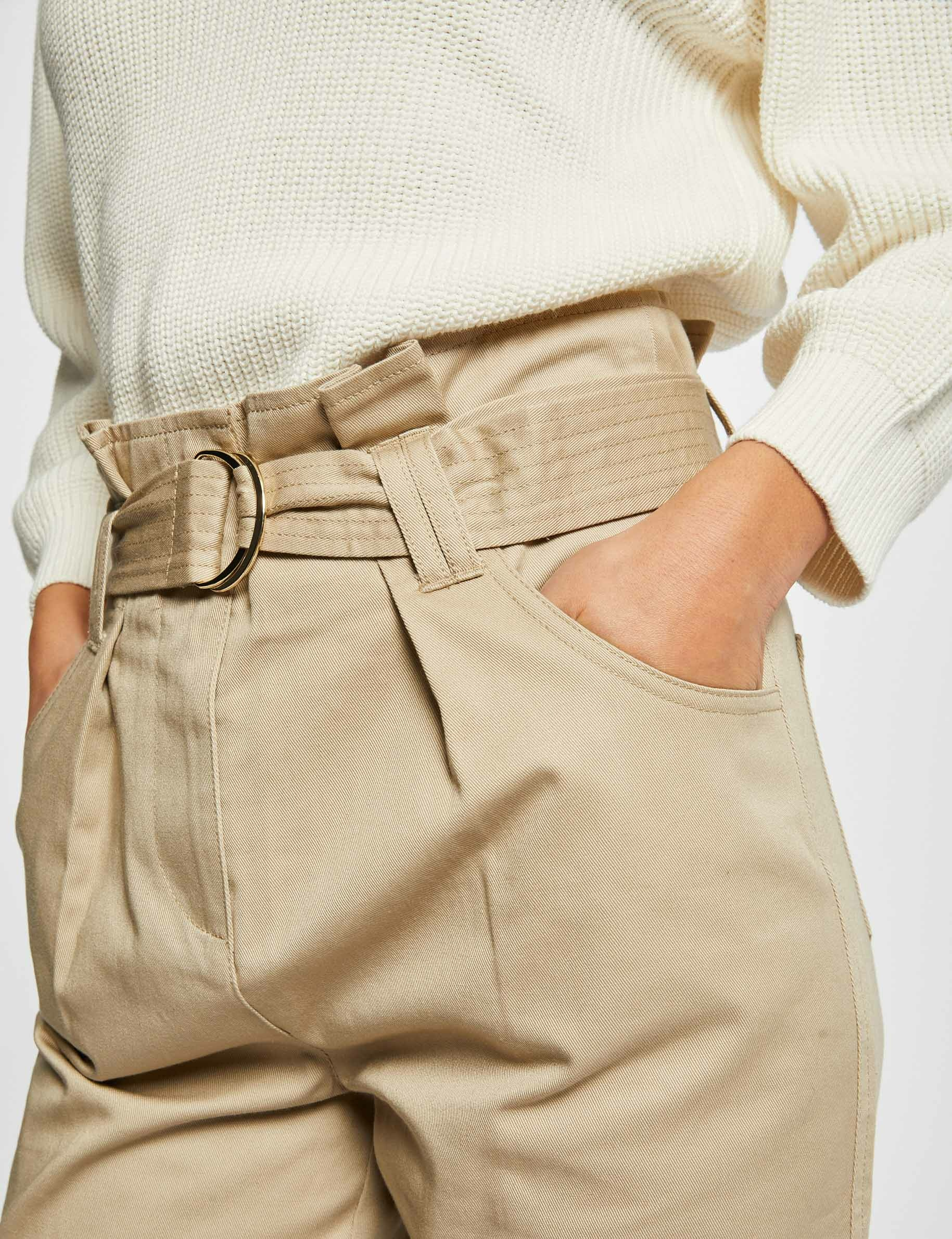 Belted peg trousers beige ladies' Belted peg trousers beige ladies'