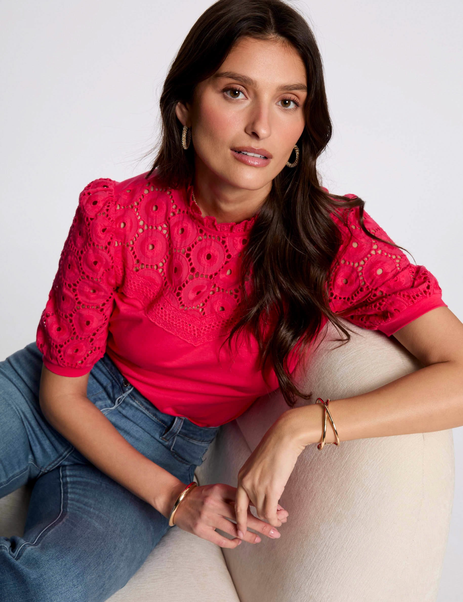 Short-sleeved t-shirt fuchsia pink women