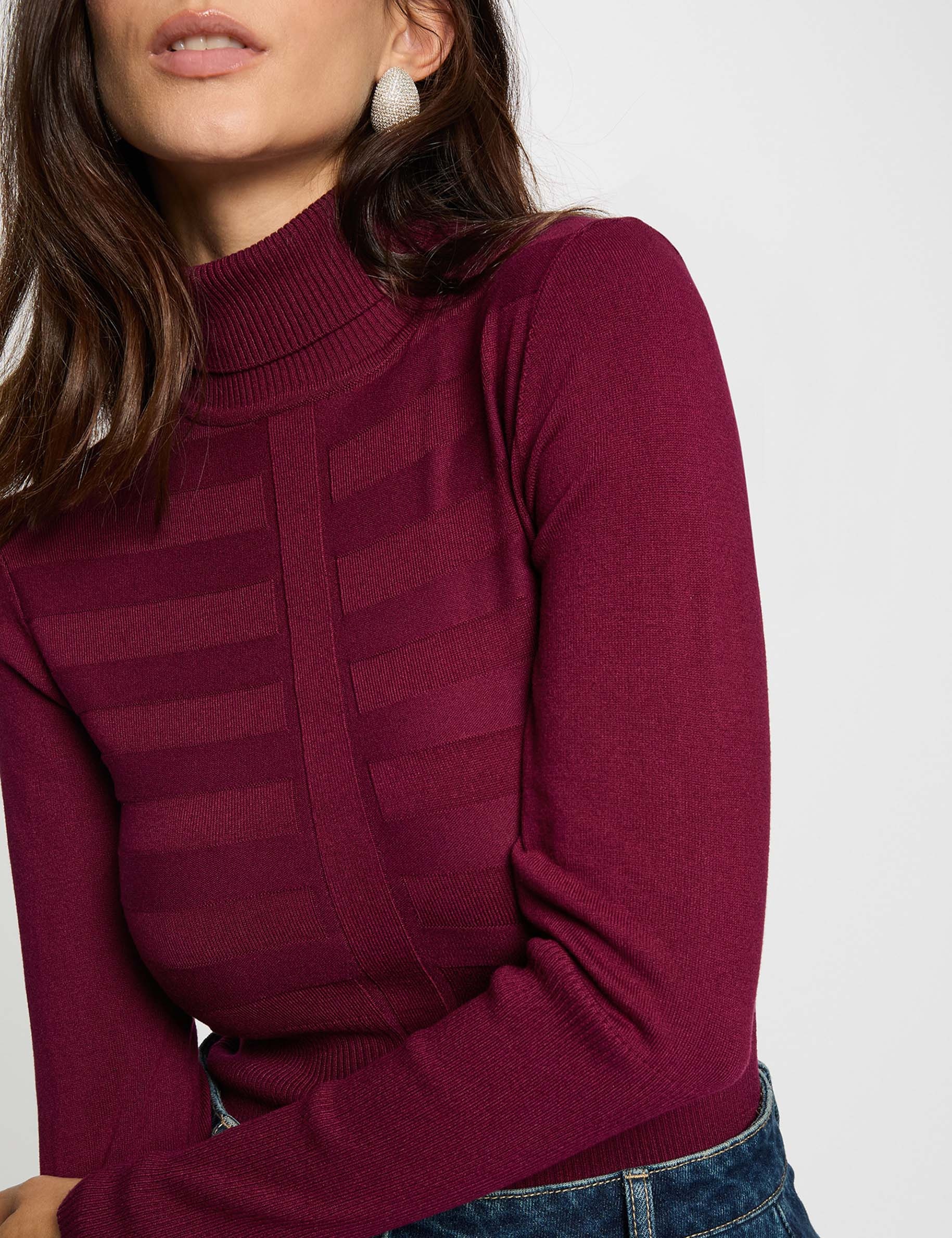 fitted high neck sweater plum women Fitted high neck sweater plum women