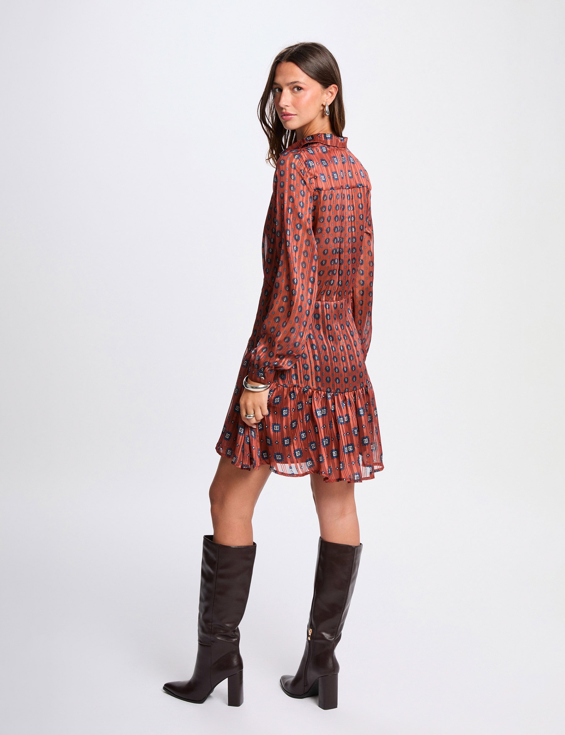 Flared short dress multicolor women