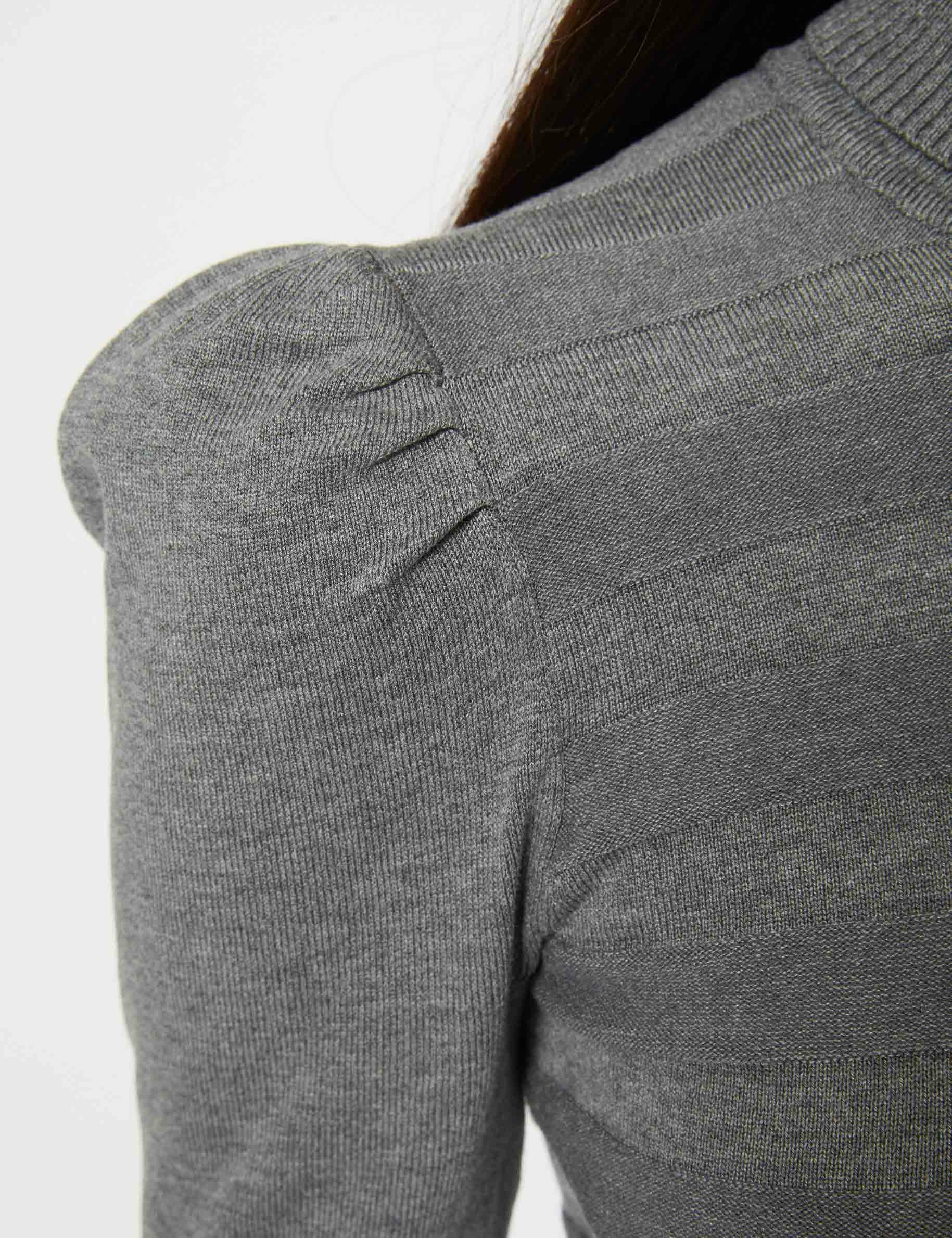 Fitted jumper dress with turtleneck dark grey women