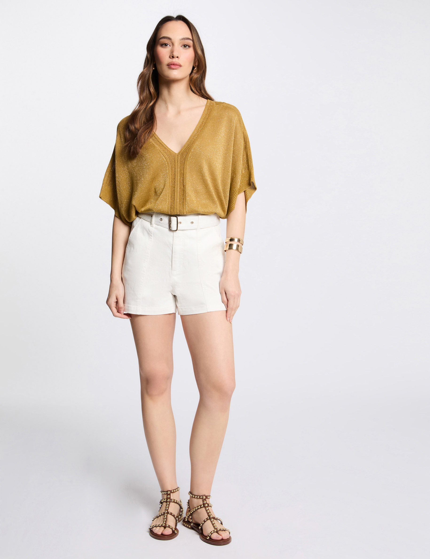 jumper short sleeves mustard yellow women Jumper short sleeves mustard yellow women