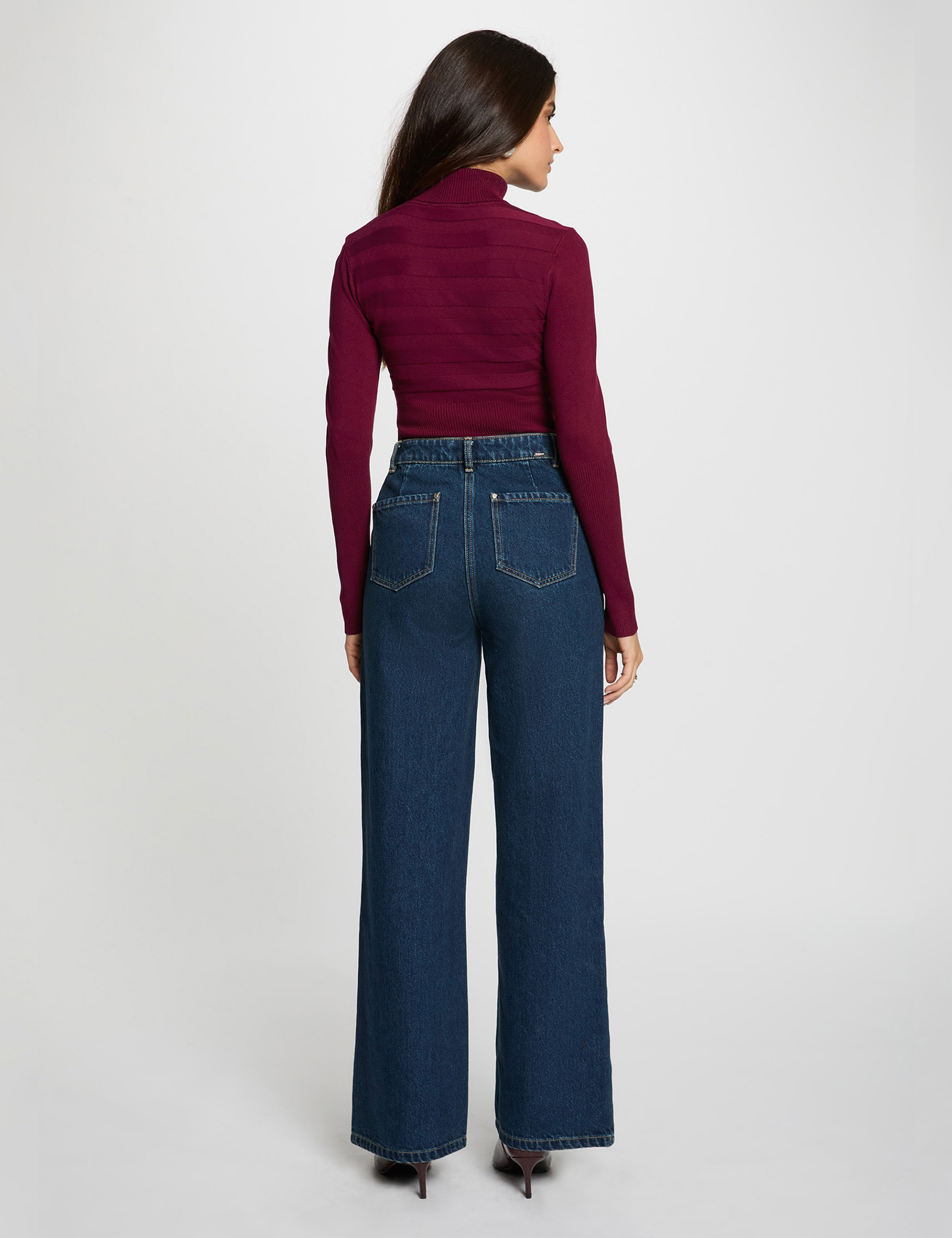 fitted high neck sweater plum women Fitted high neck sweater plum women