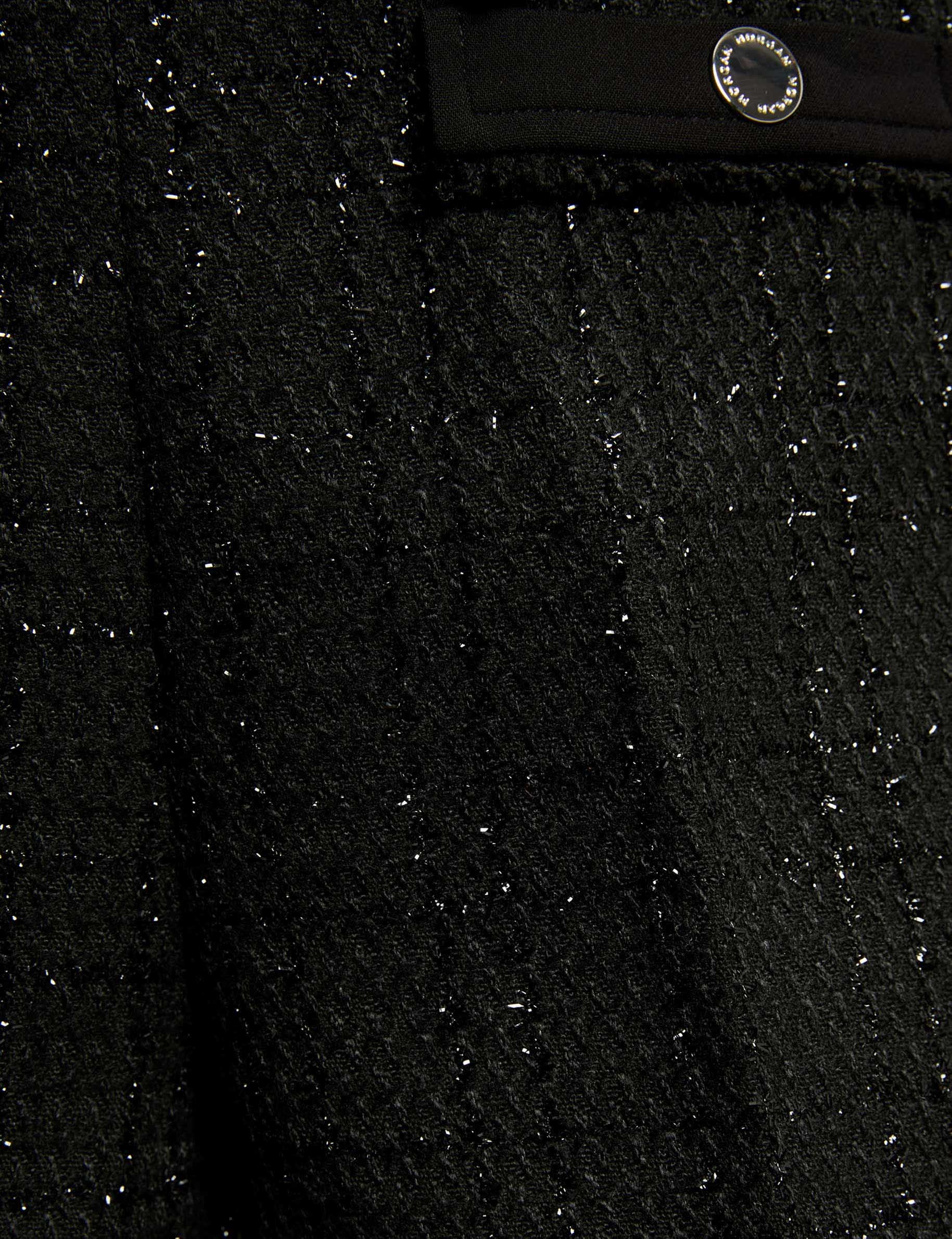 fitted tweed shorts black women null