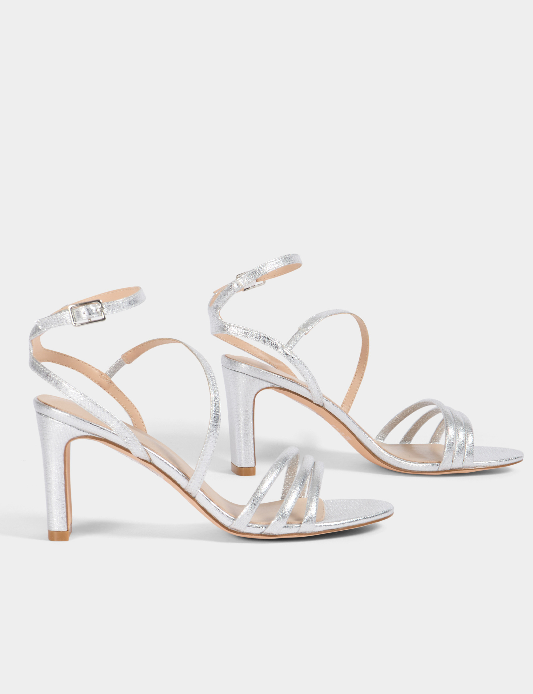 sandals with heels silver color women Sandals with heels silver color women