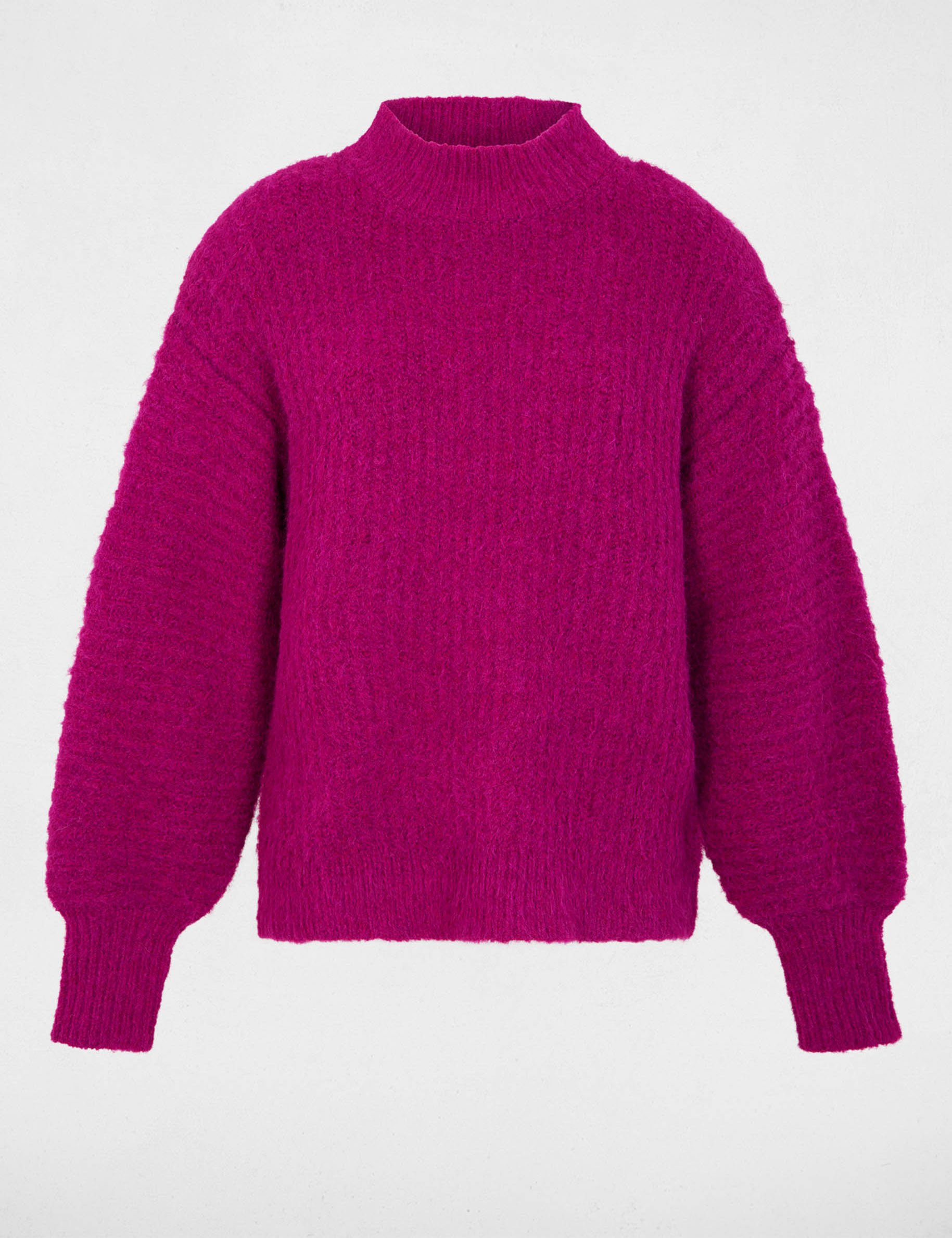 pull oversize col montant violet femme purple women