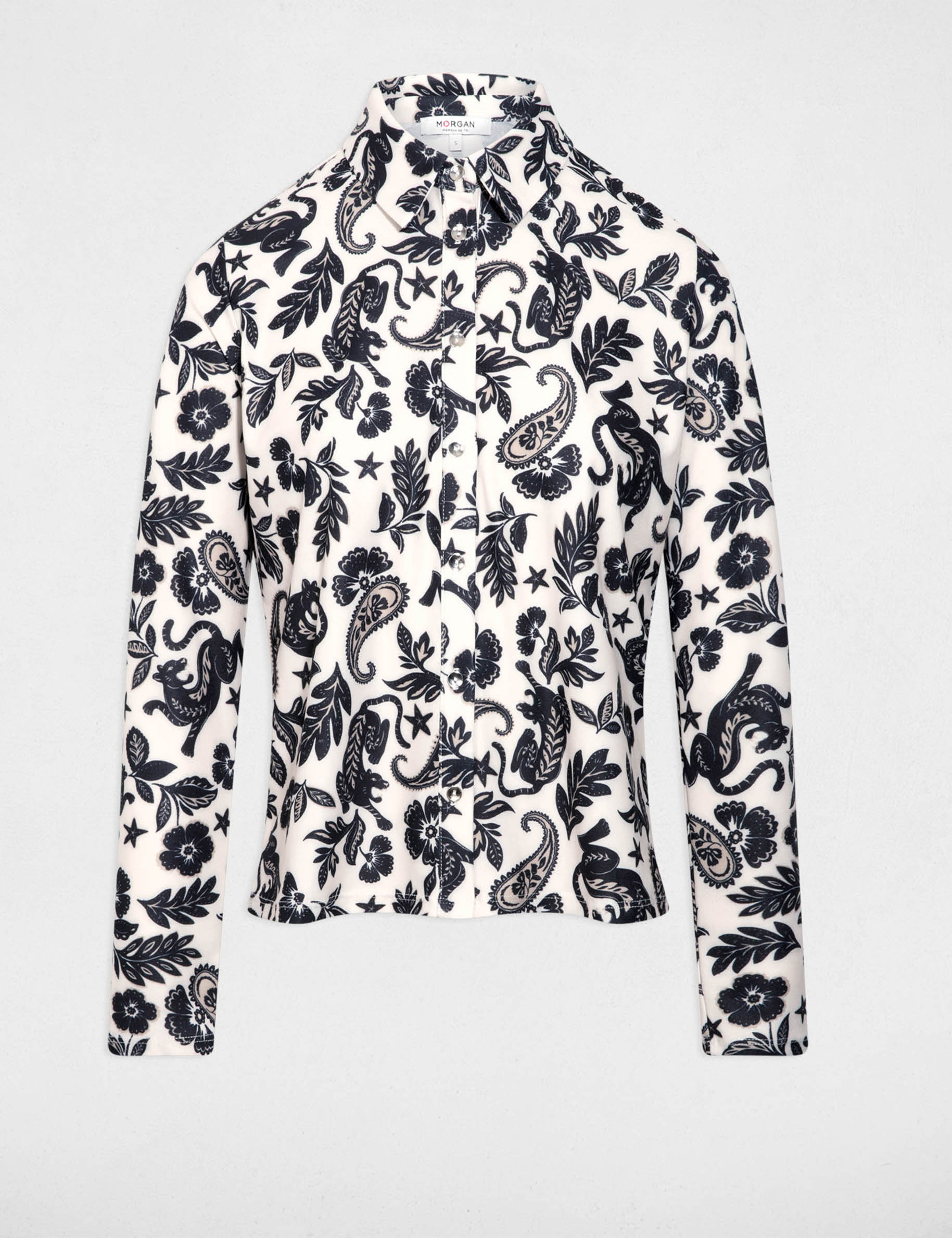 T-shirt with a turned-up collar white women