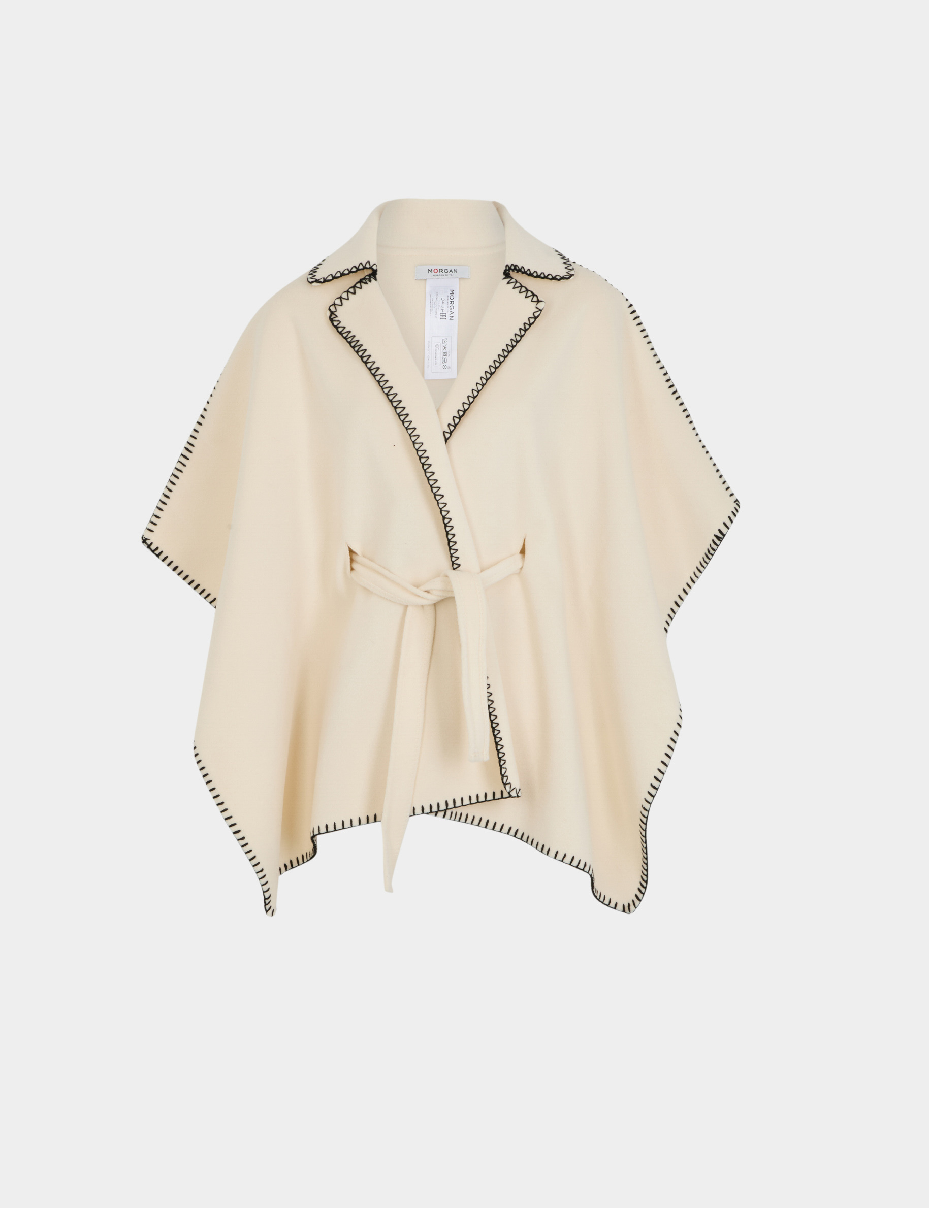 Belted cape ivory women