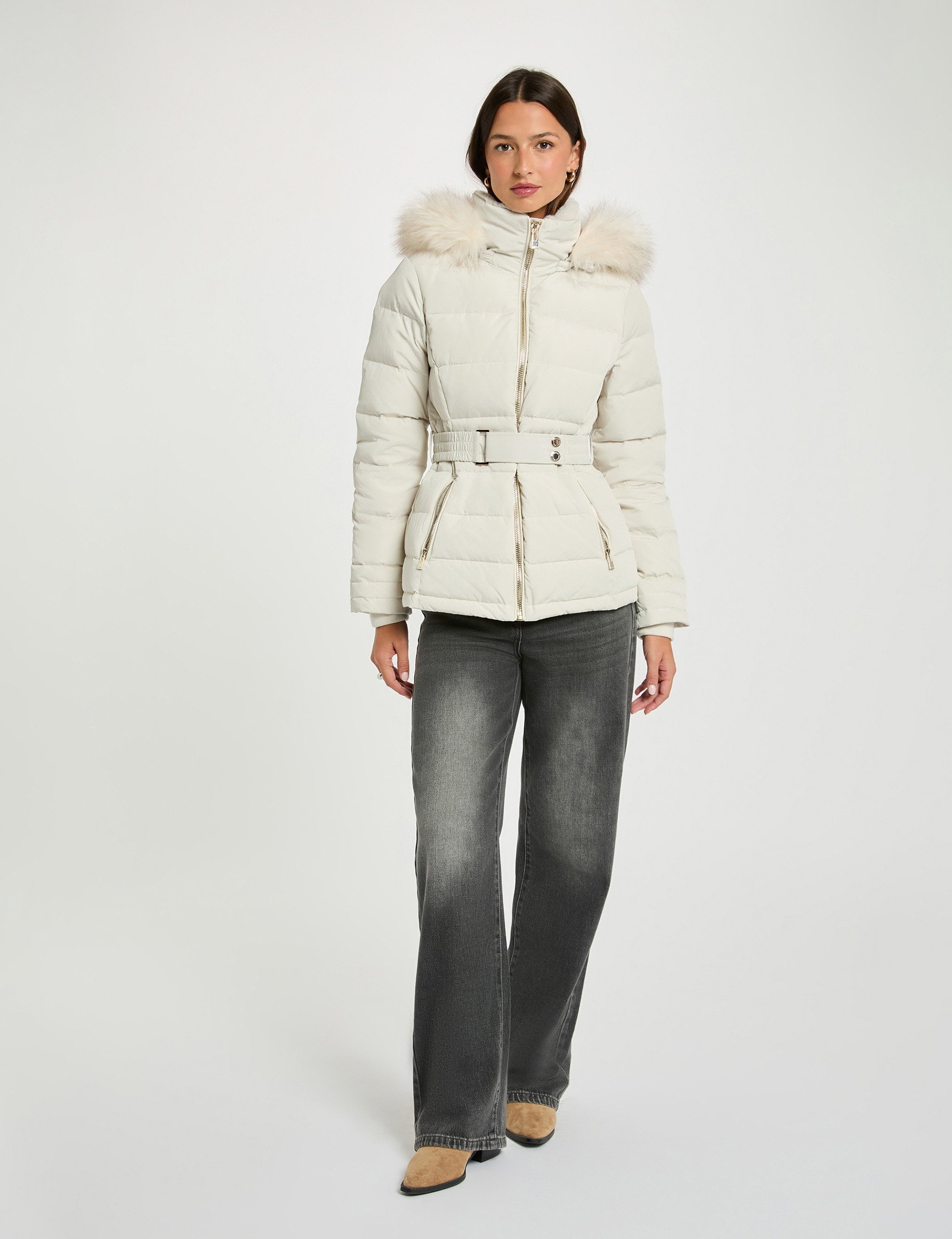 hooded puffer jacket ivory women Hooded puffer jacket ivory women