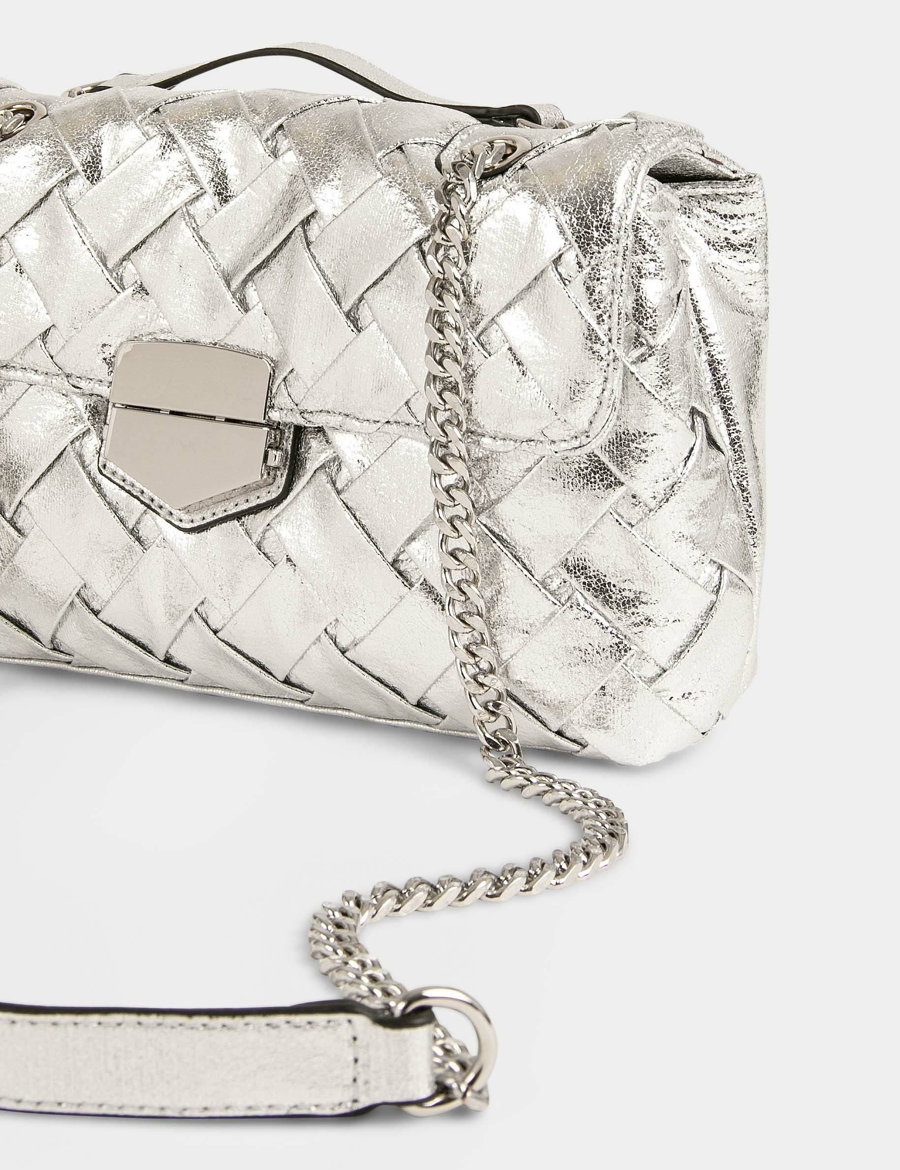 Quilted bag with chain strap silver ladies' Quilted bag with chain strap silver ladies'