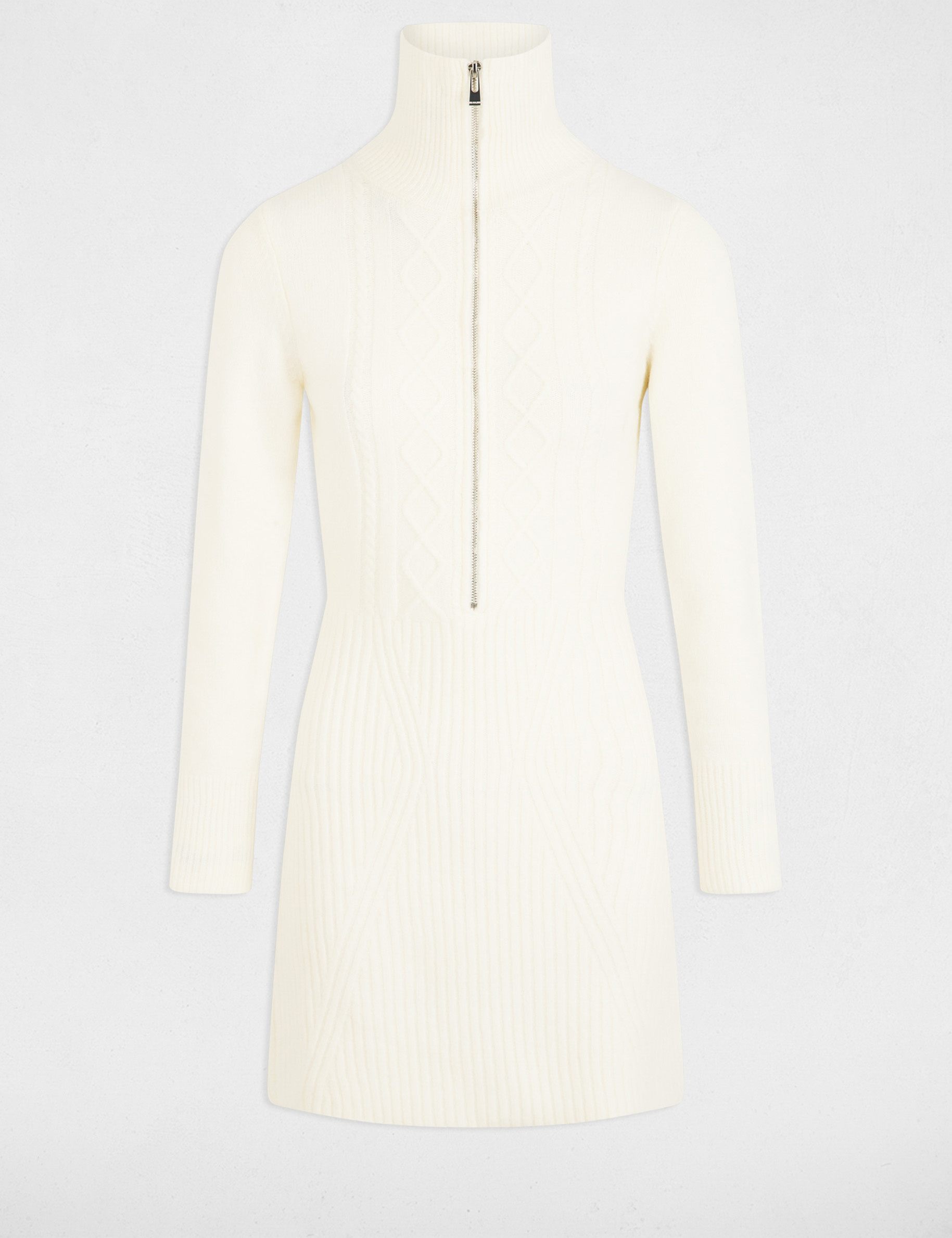 Fitted mini knitted dress white women