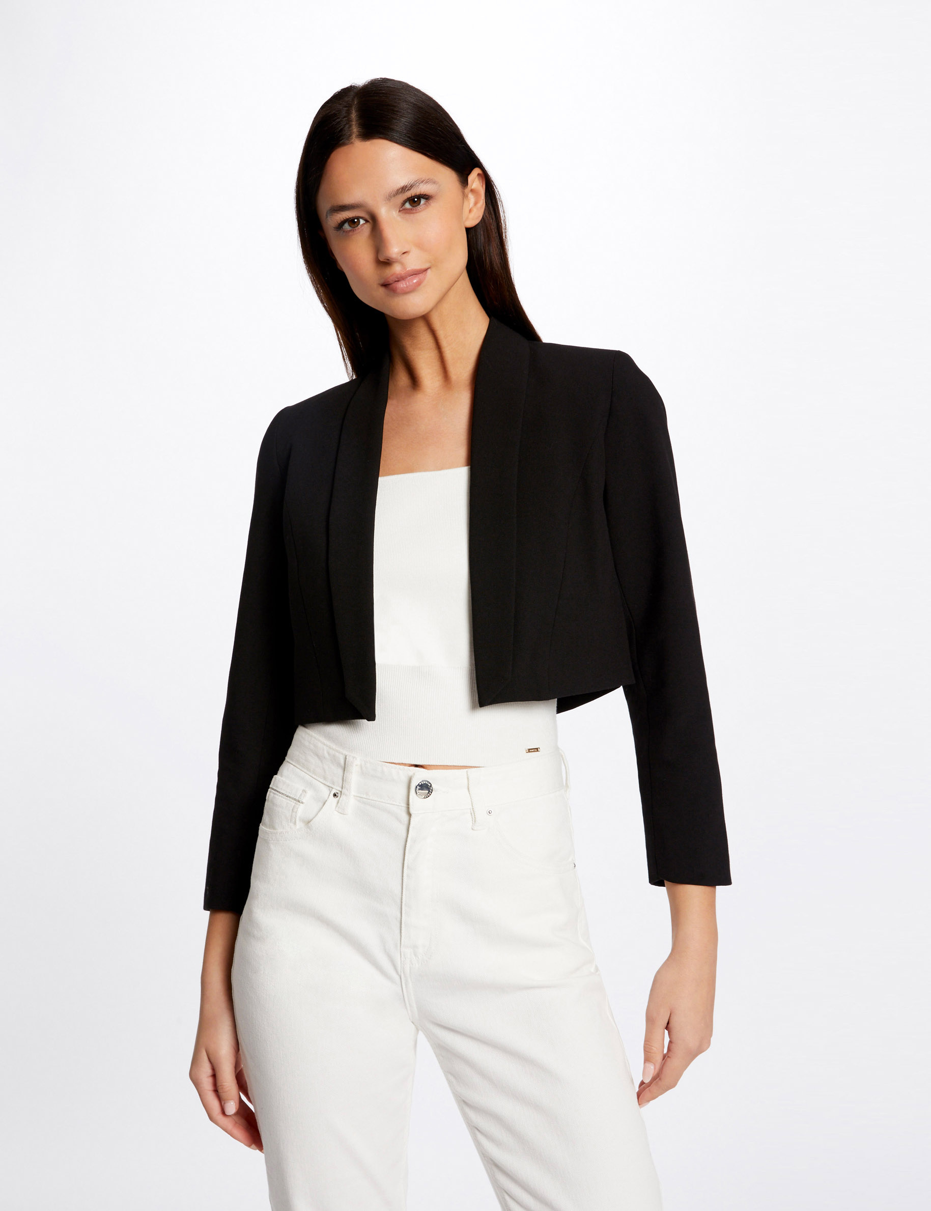 Straight bolero jacket black ladies' Straight bolero jacket black ladies'