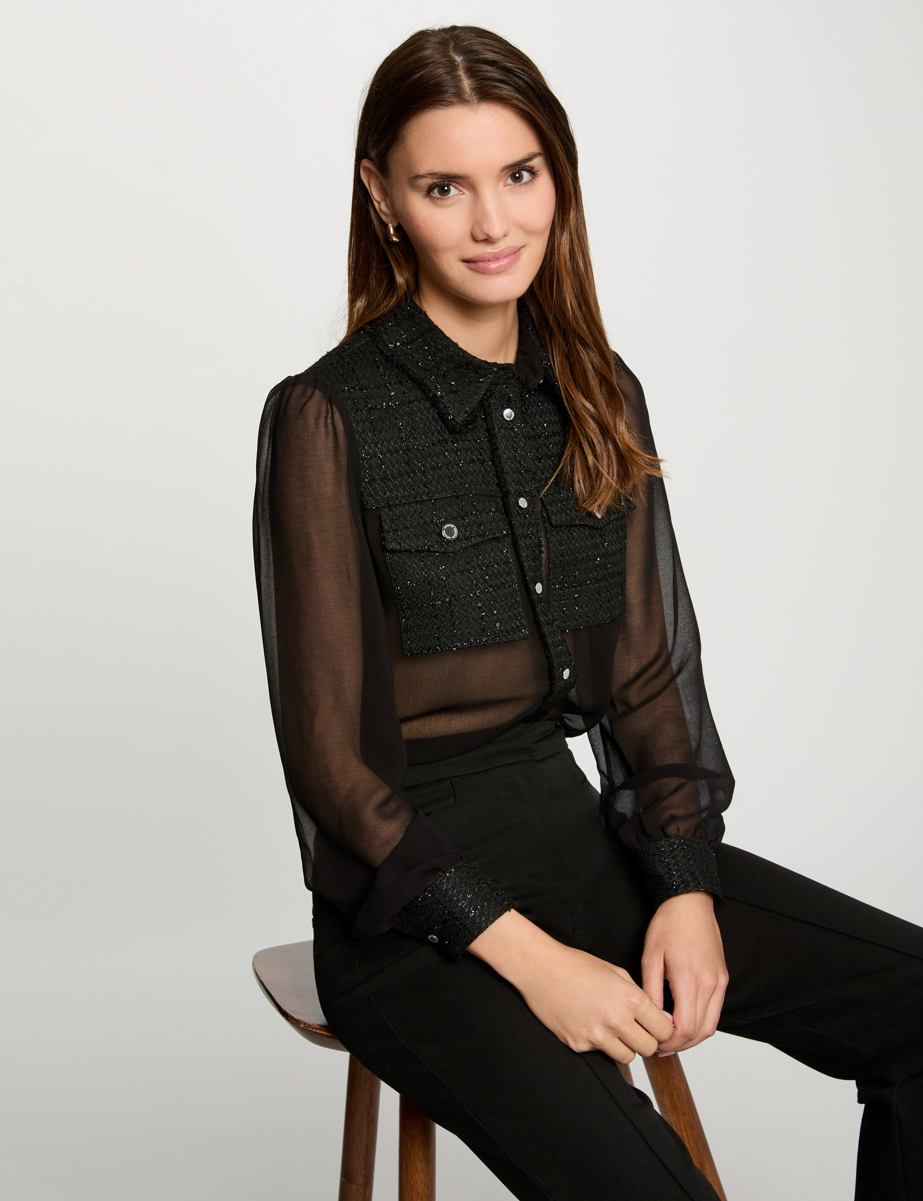 long sleeved shirt black women Long-sleeved shirt black women
