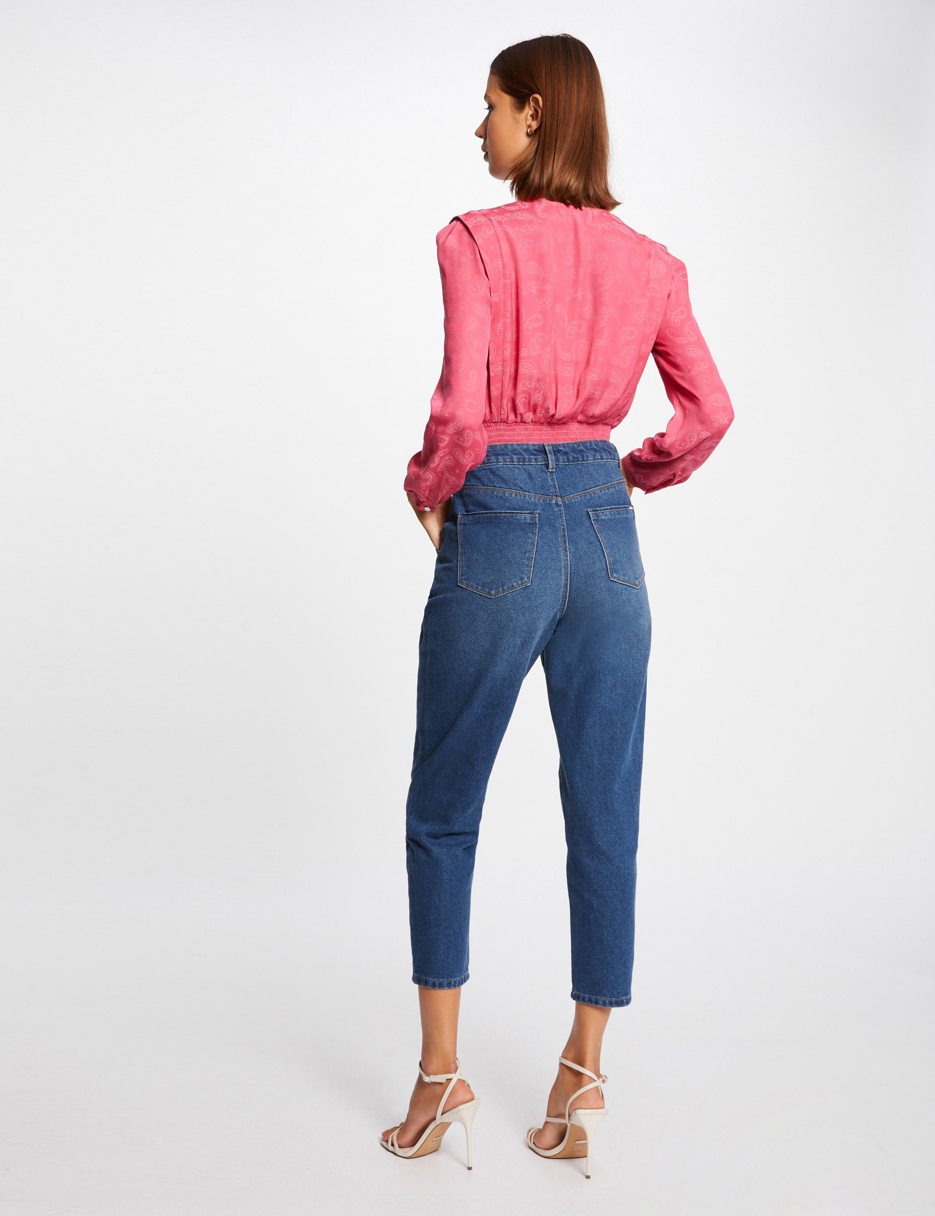 Printed long-sleeved blouse fuchsia ladies' Printed long-sleeved blouse fuchsia ladies'
