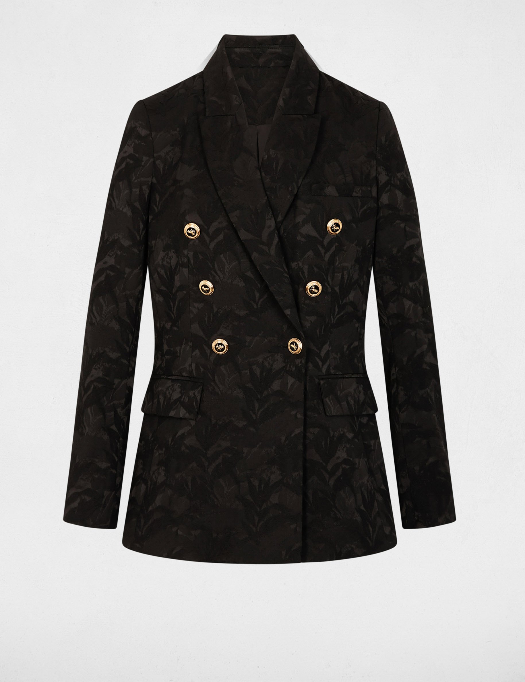 veste jacquard ajustee noir femme black women