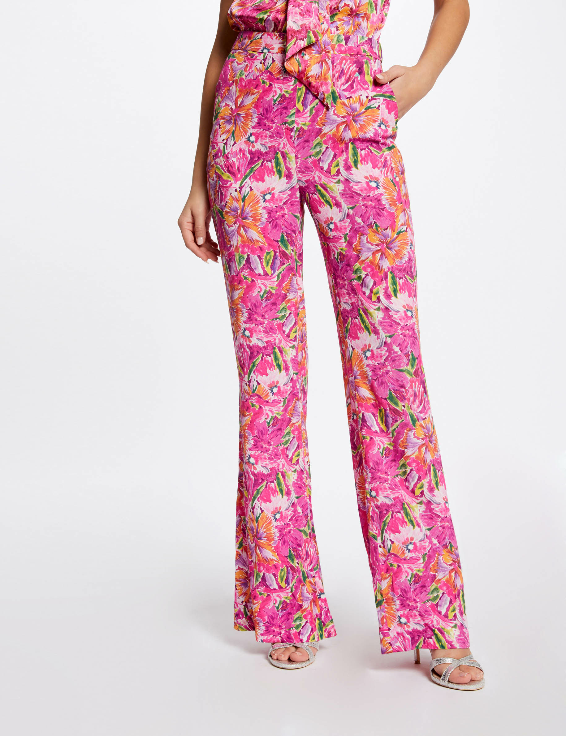 Loose flare trousers floral print multico ladies' Loose flare trousers floral print multico ladies'