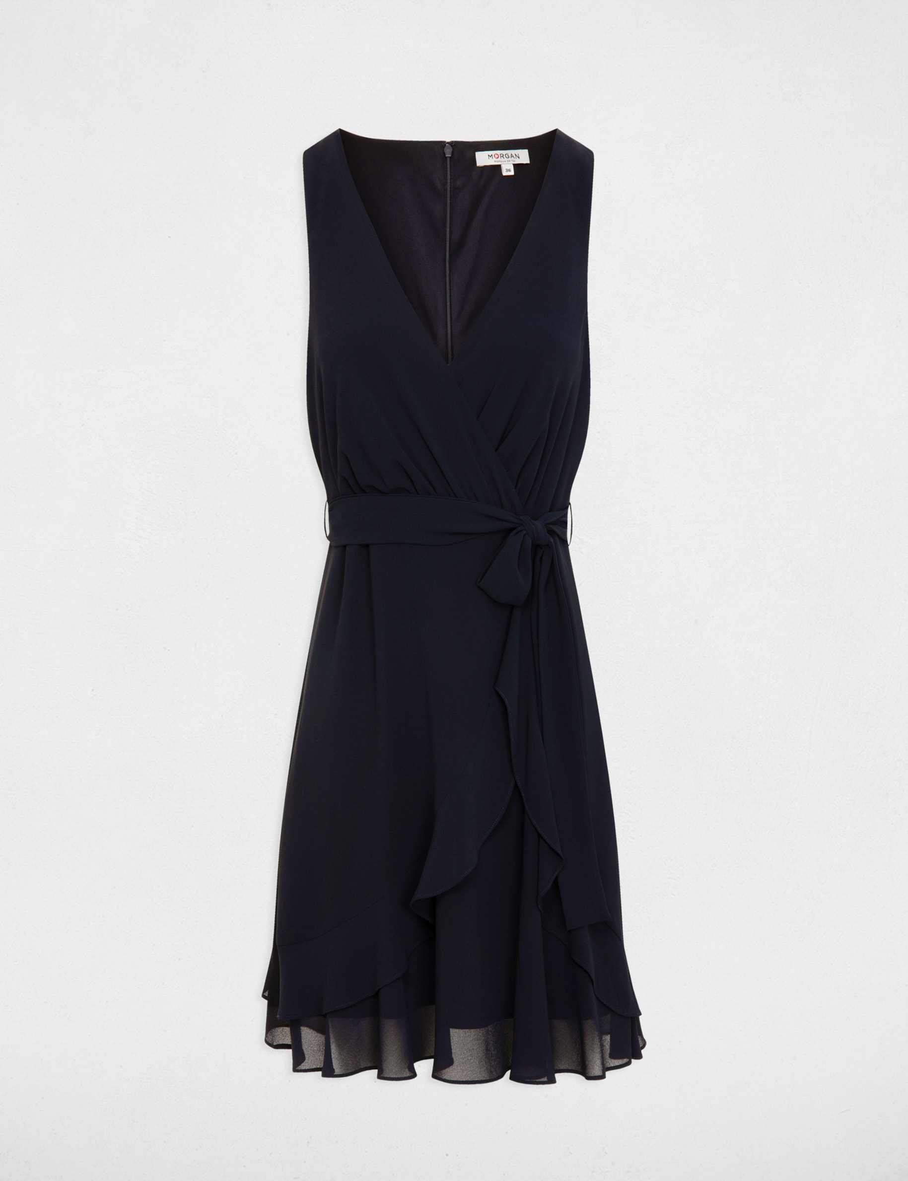 Wrap midi dress navy ladies'